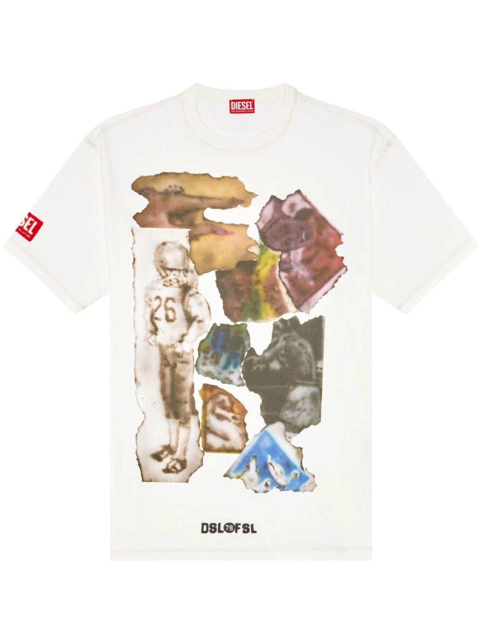 DIESEL  T-Just-N3 Tシャツ 関税送料込 Men's T-shirt with sun-faded treatment | Black | Diesel