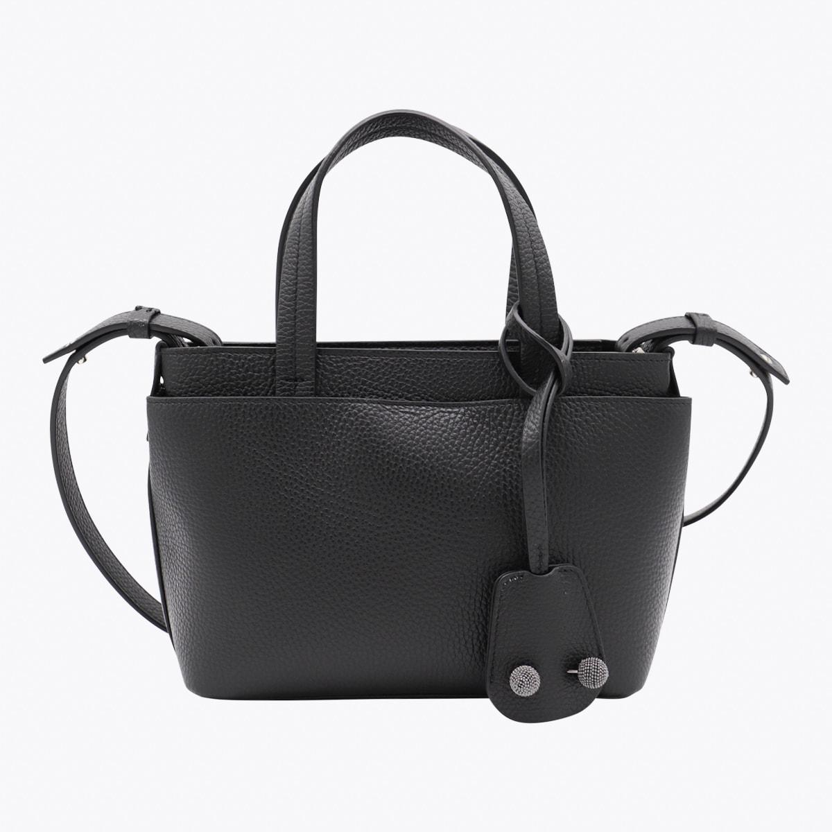 ★関税込み★ FABIANA FILIPPI BLACK LEATHER TOP HANDLE BAG Fabiana Filippi Leather Top Handle Bag in Black | Lyst UK