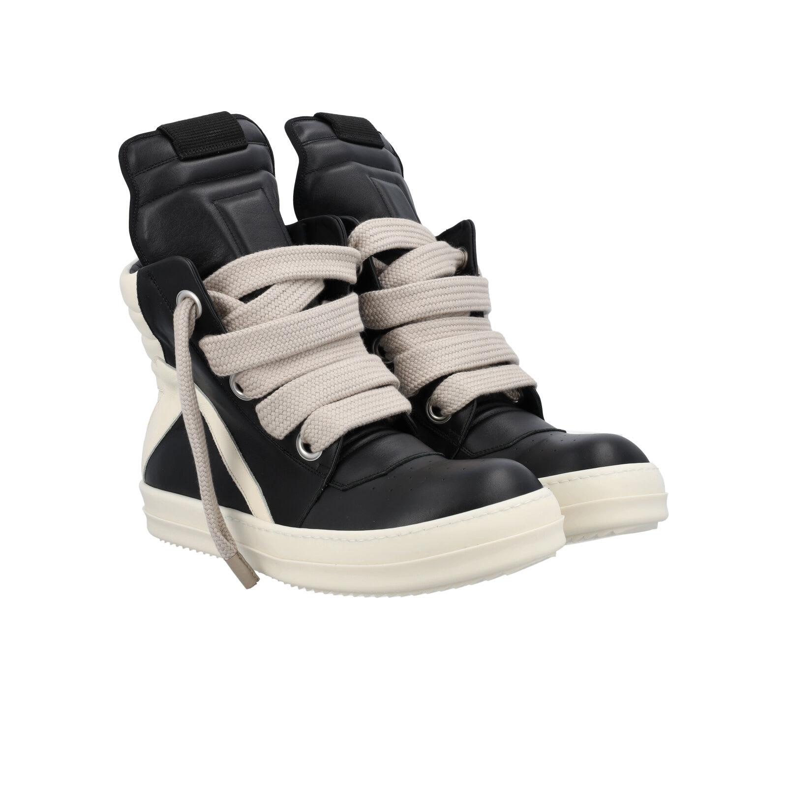 Rick Owens Man Geobasket High-top Jumbo Laces Sneakers in Black