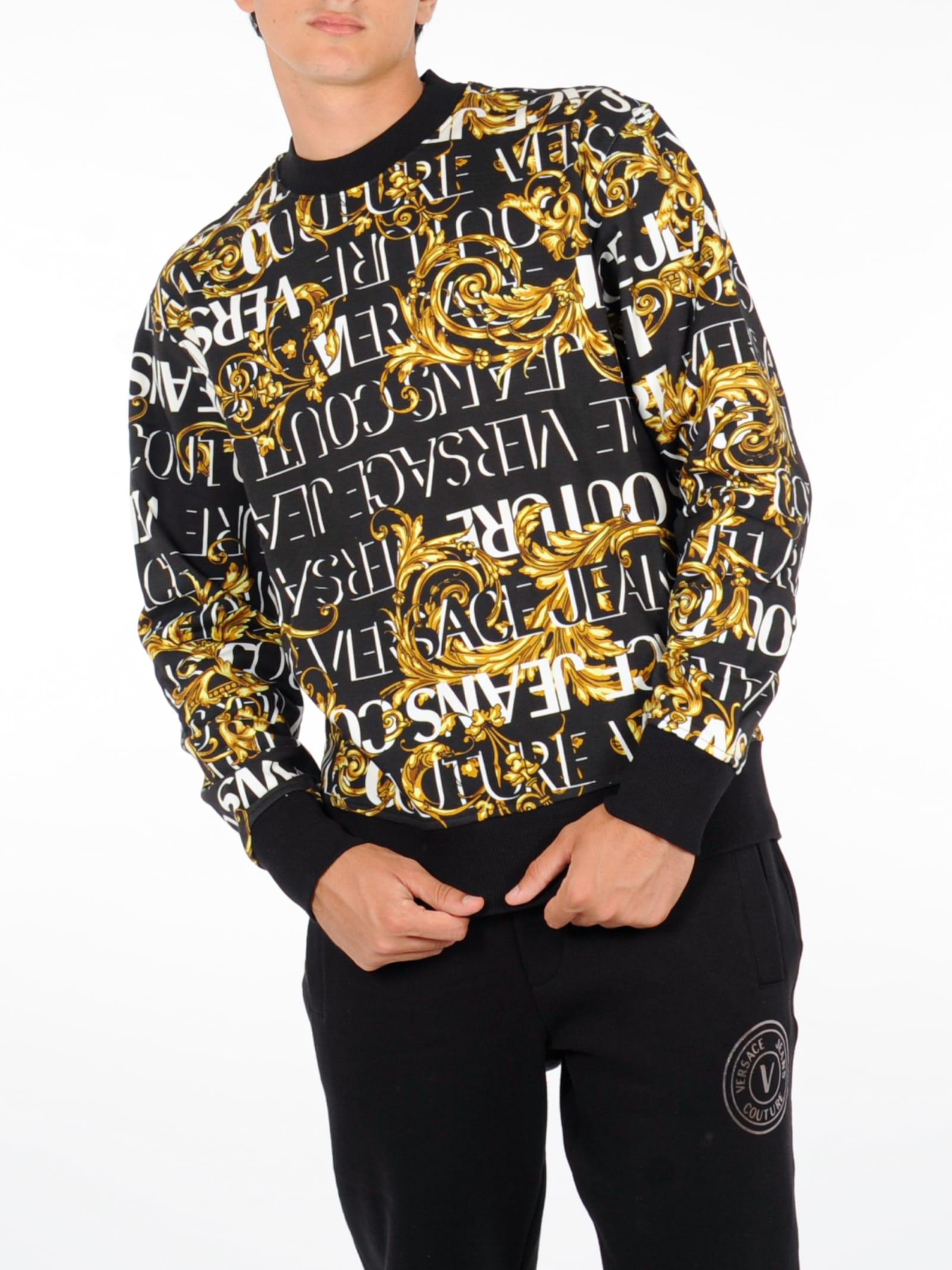 Versace Jeans Couture Print Logo Baroque Sweatshirt Sweatshirt in Black for  Men | Lyst