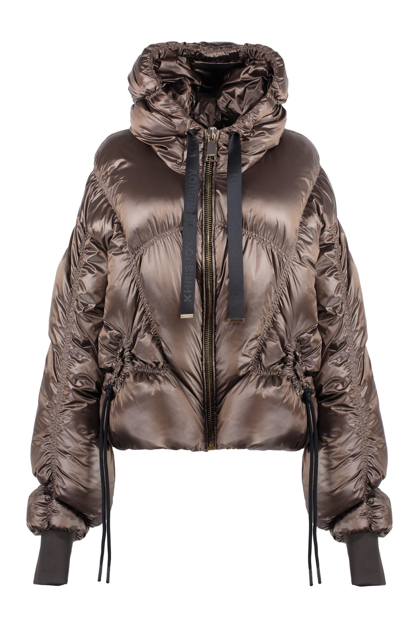 Khrisjoy Synthetic Puff Khris Cloud Hooded Down Jacket in Brown - Save ...