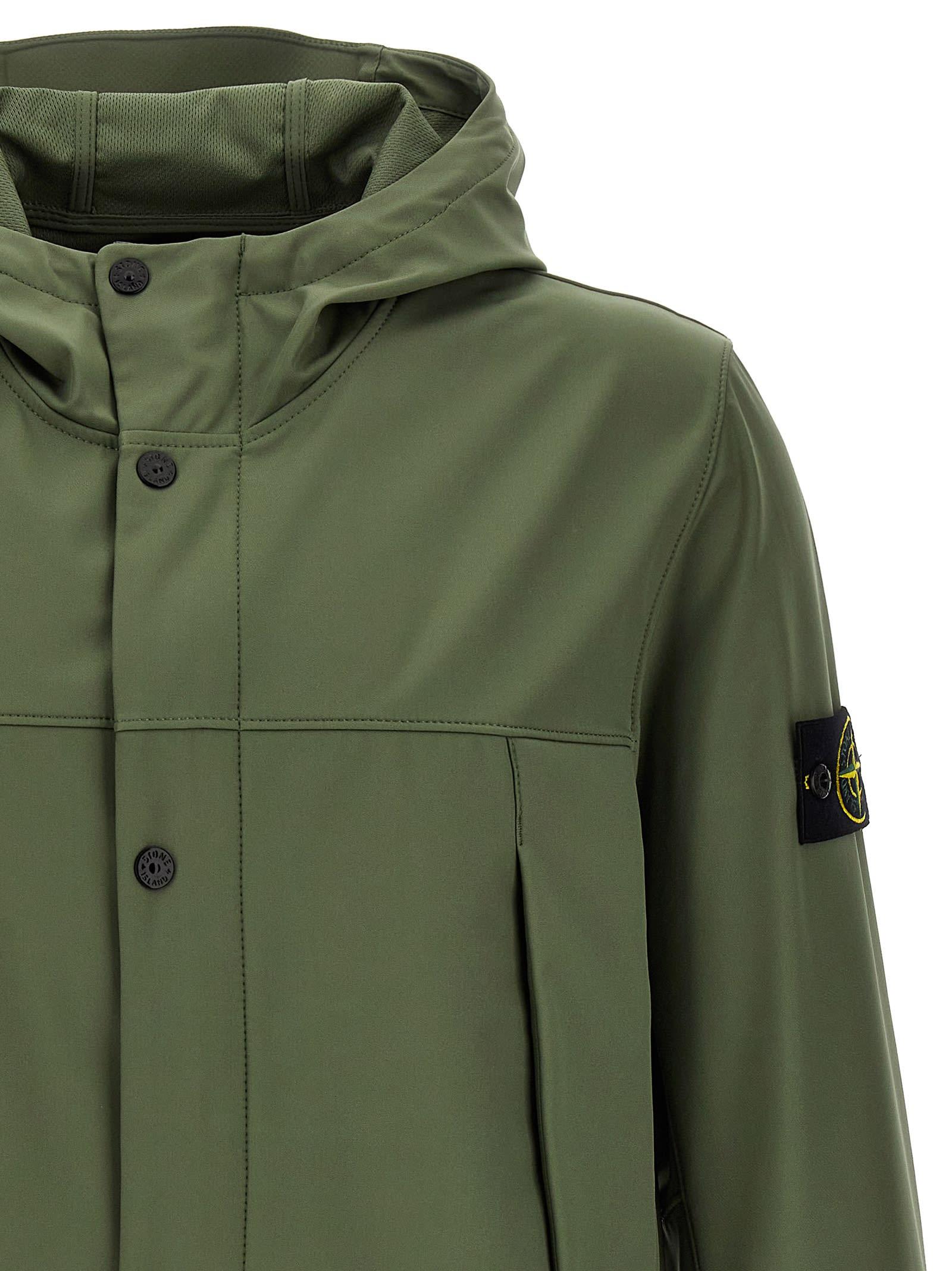 Stone Island Soft Shell-r Jacket in Green for Men | Lyst
