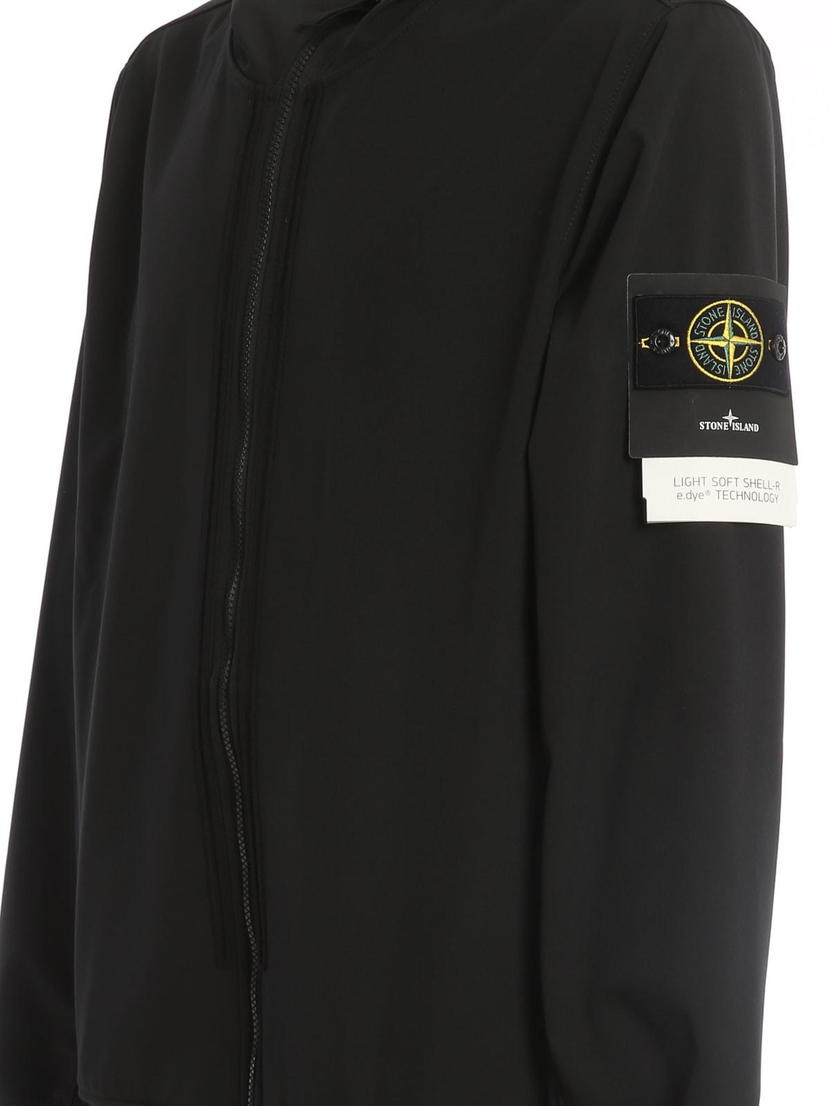 Stone Island Soft Shell Jacket in Black for Men | Lyst