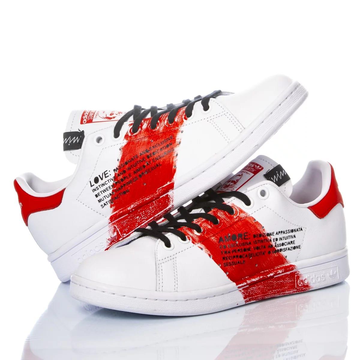 MIMANERA Adidas Stan Smith Amore Customized in Red | Lyst