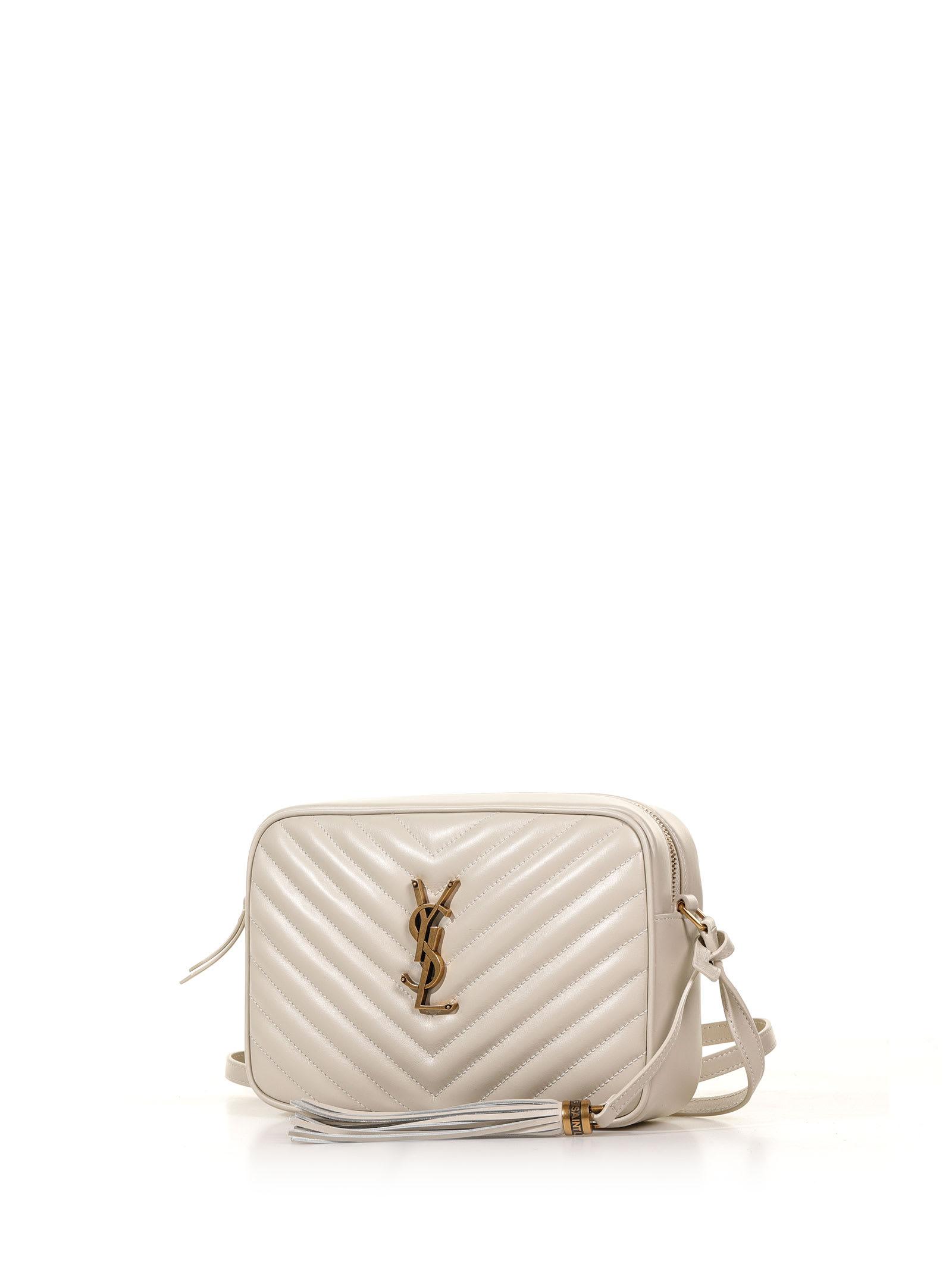 Saint Laurent Loulou Camera Bag In Quilted Leather in Natural