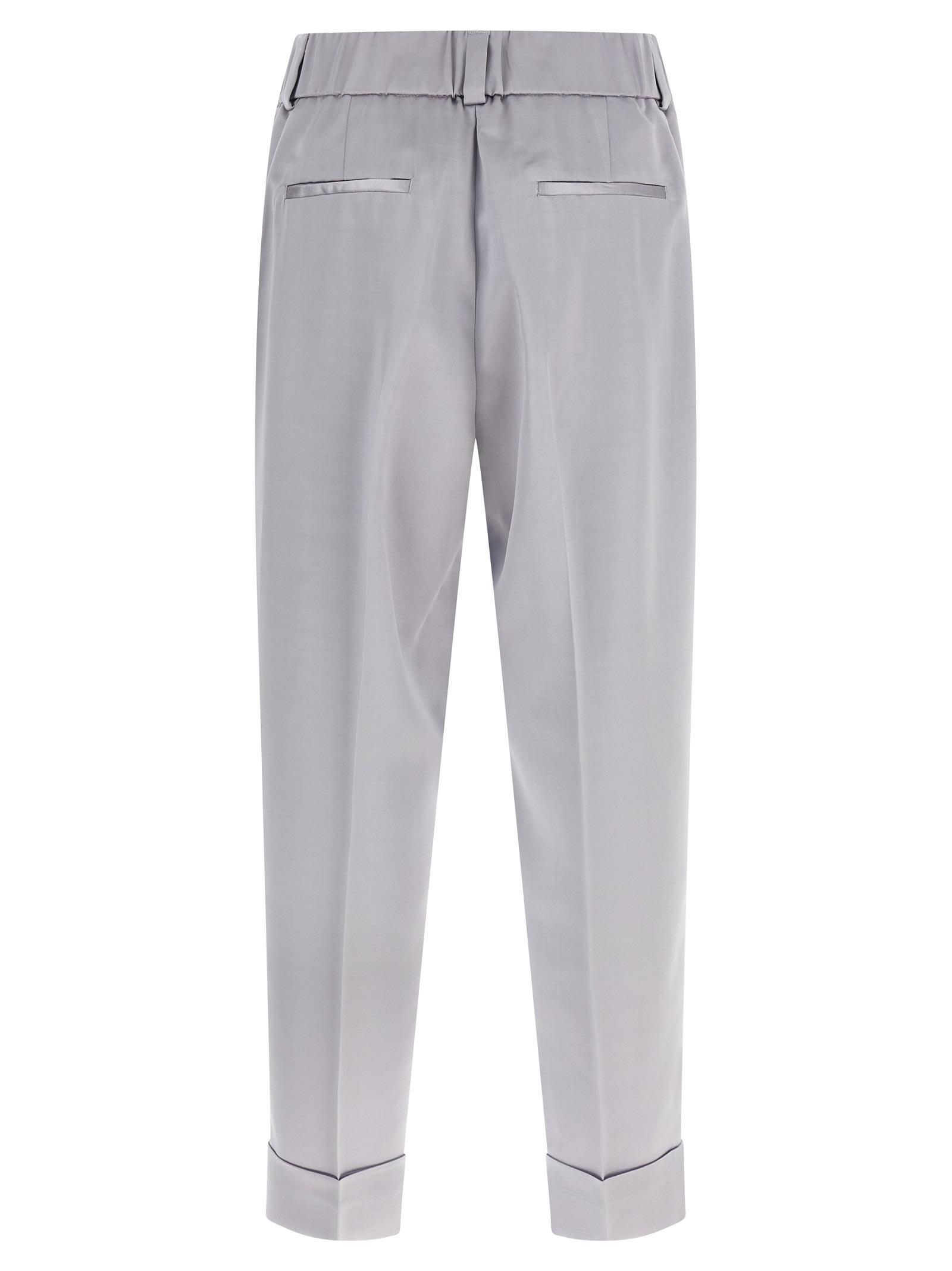 Peserico Satin Pants in Gray | Lyst Peserico Satin Pants in Gray | Lyst