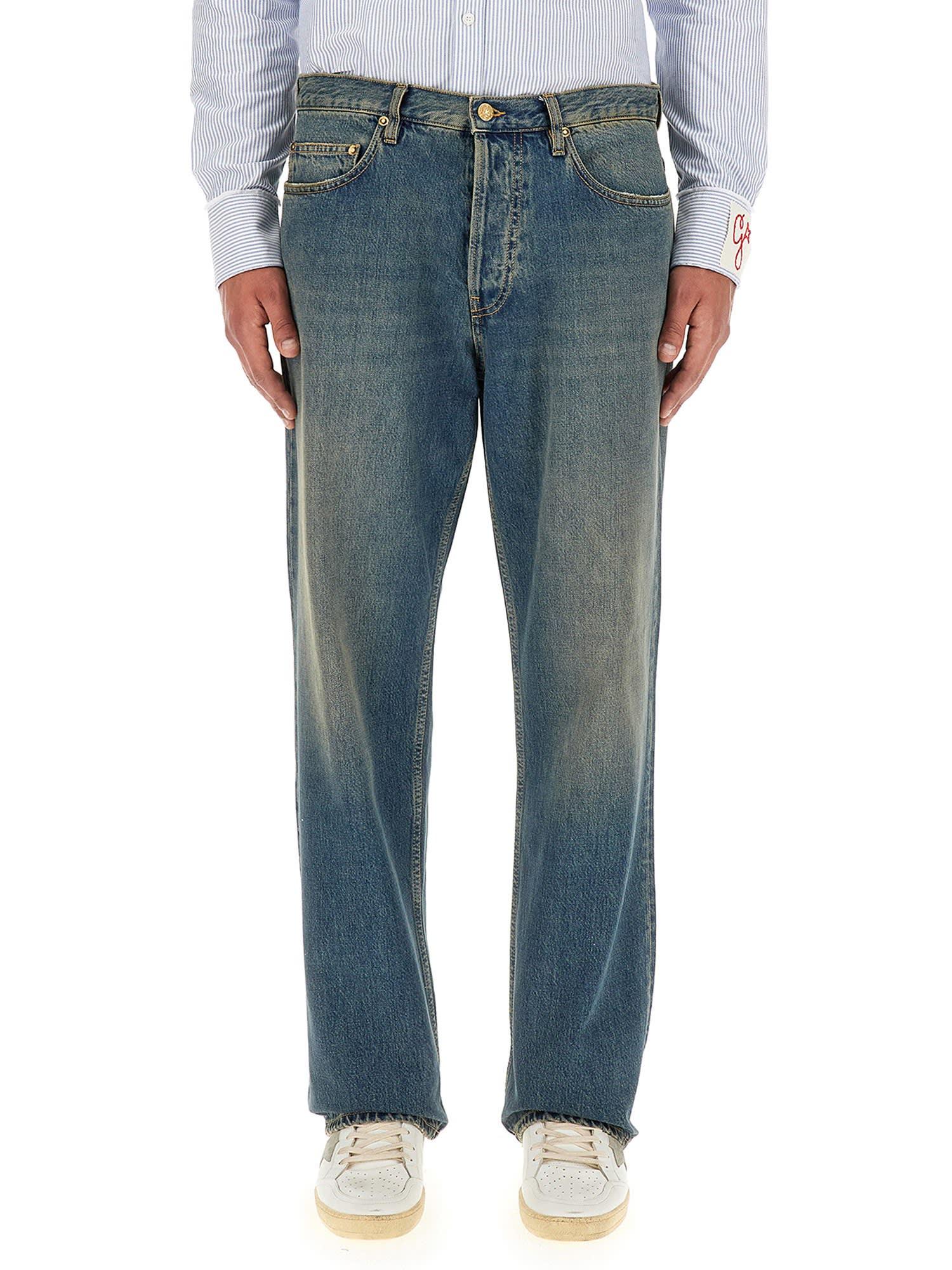 Golden Goose Dirty Wash Distressed Jeans in Blue for Men | Lyst