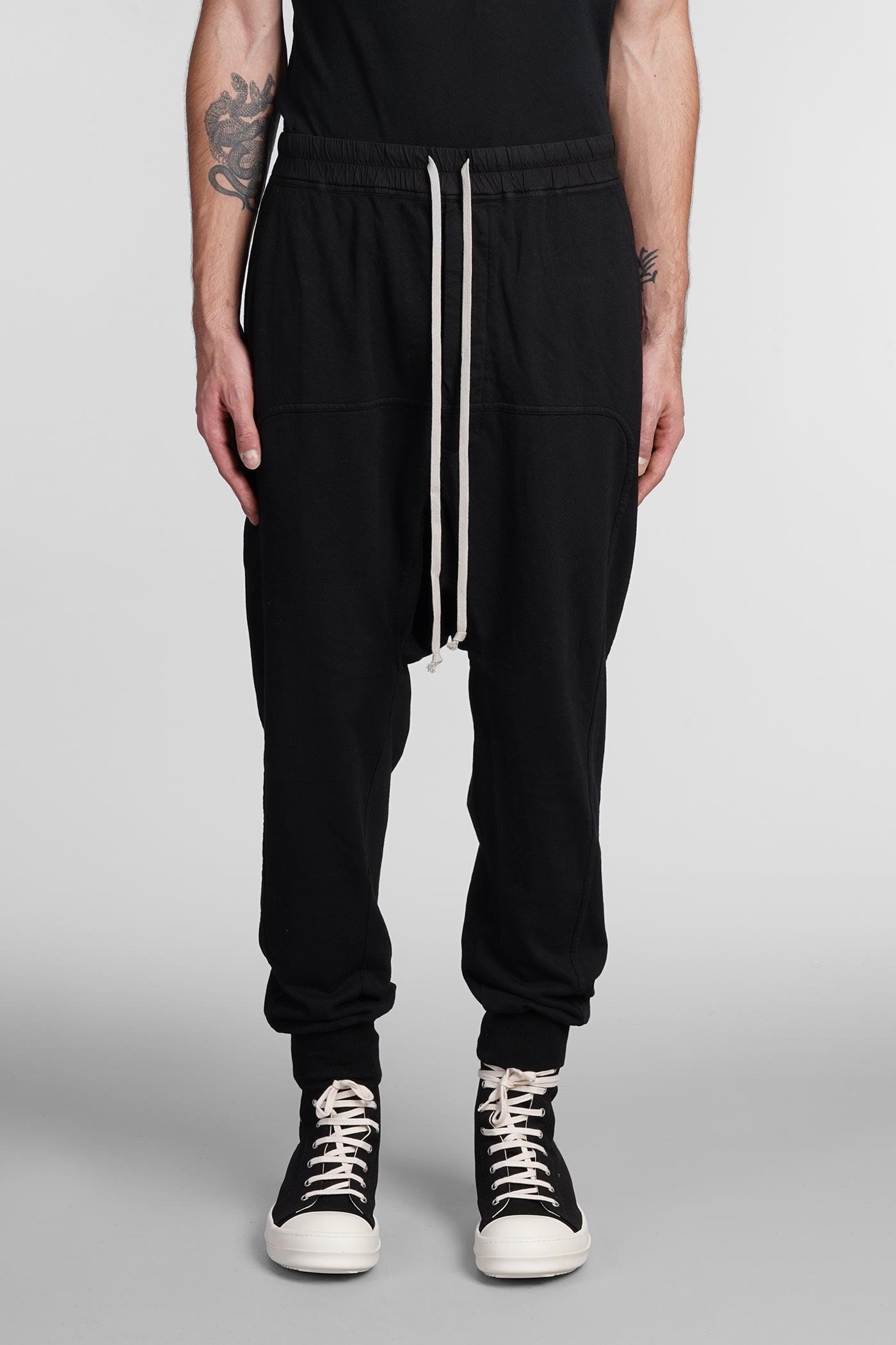 Rick Owens DRKSHDW Prisoner Drawstring Pants In Black Cotton for