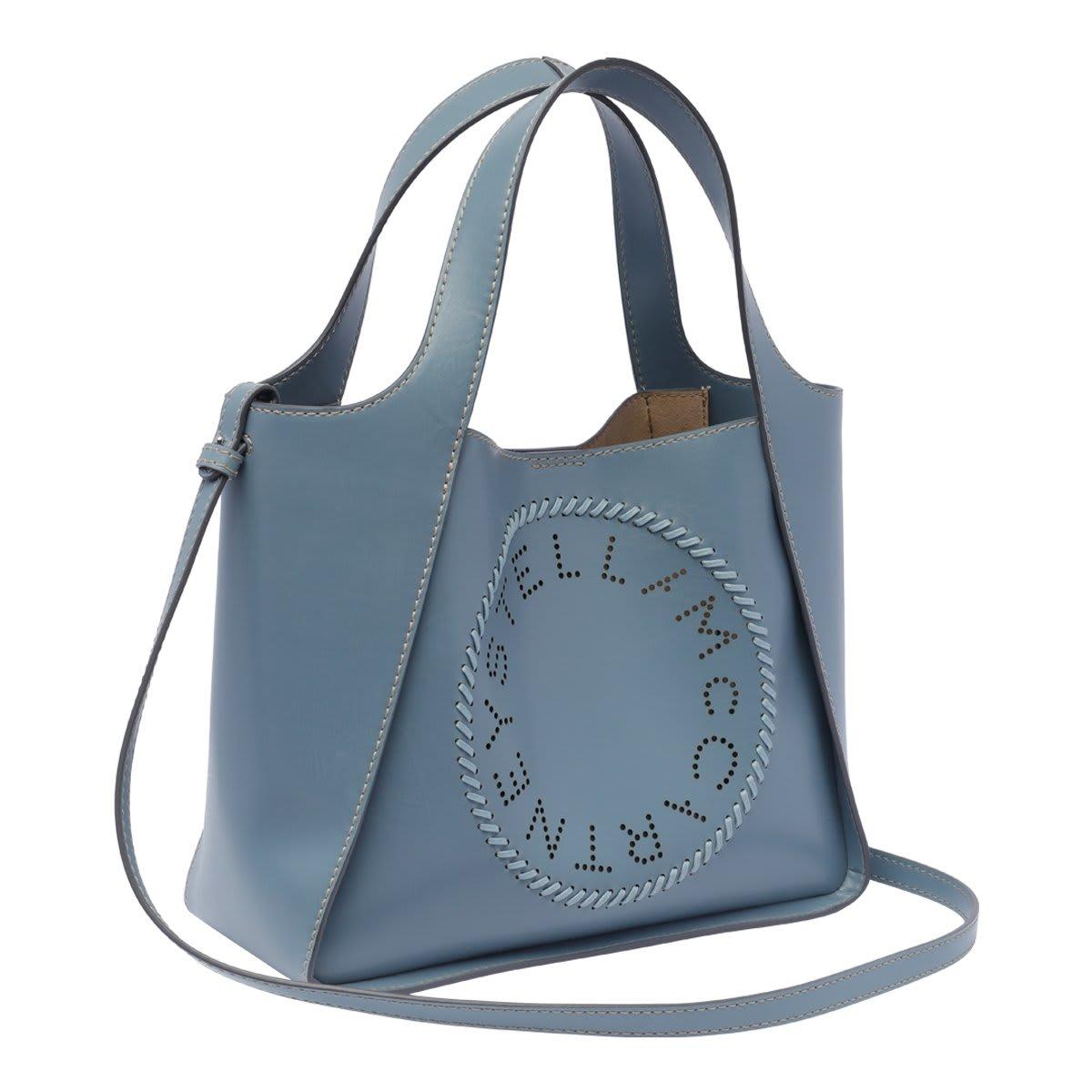 Stella McCartney Logo Perforated Top Handle Bag in Blue Lyst