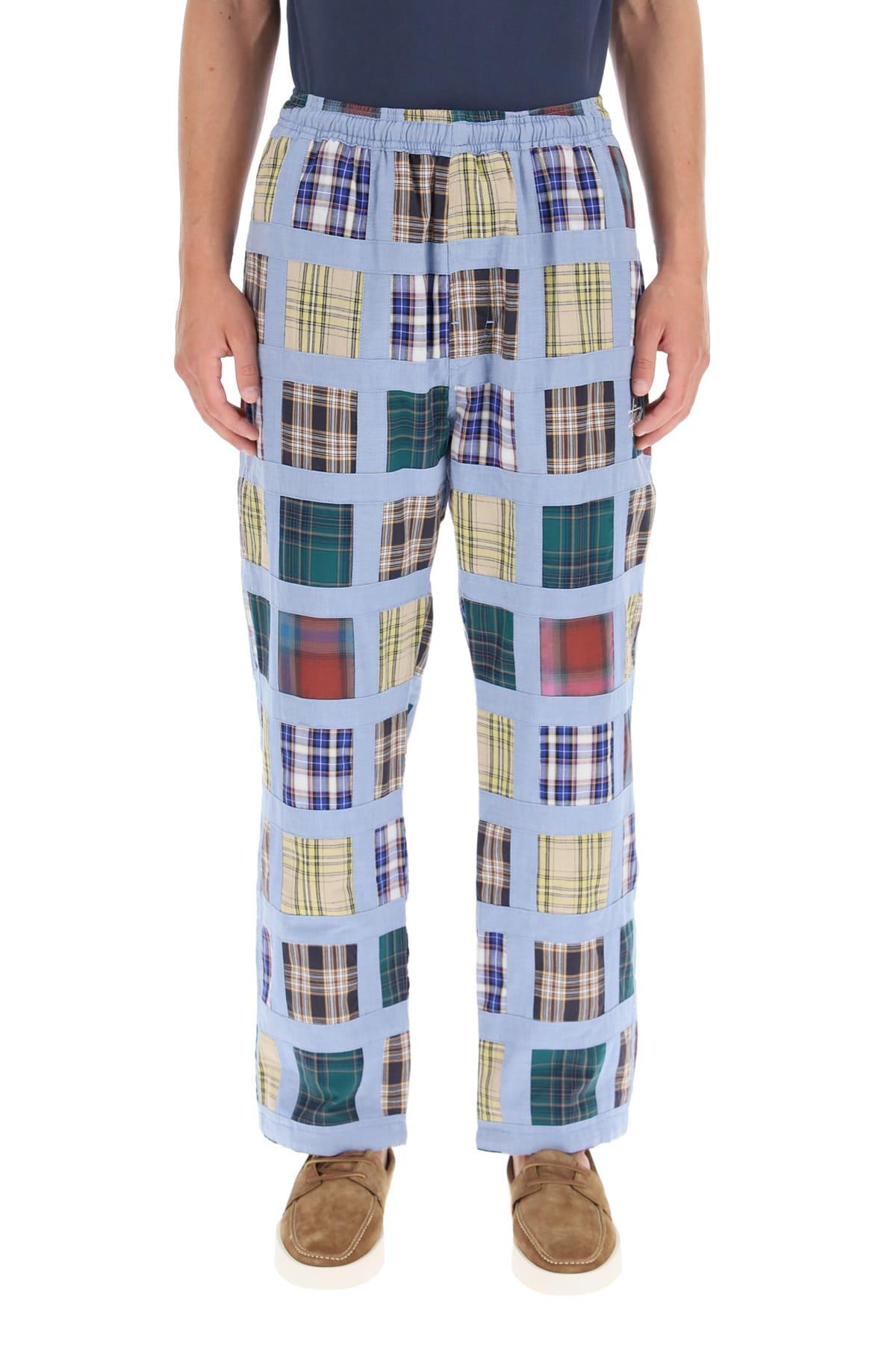 Stussy Patchwork Madras Trousers in Blue for Men | Lyst