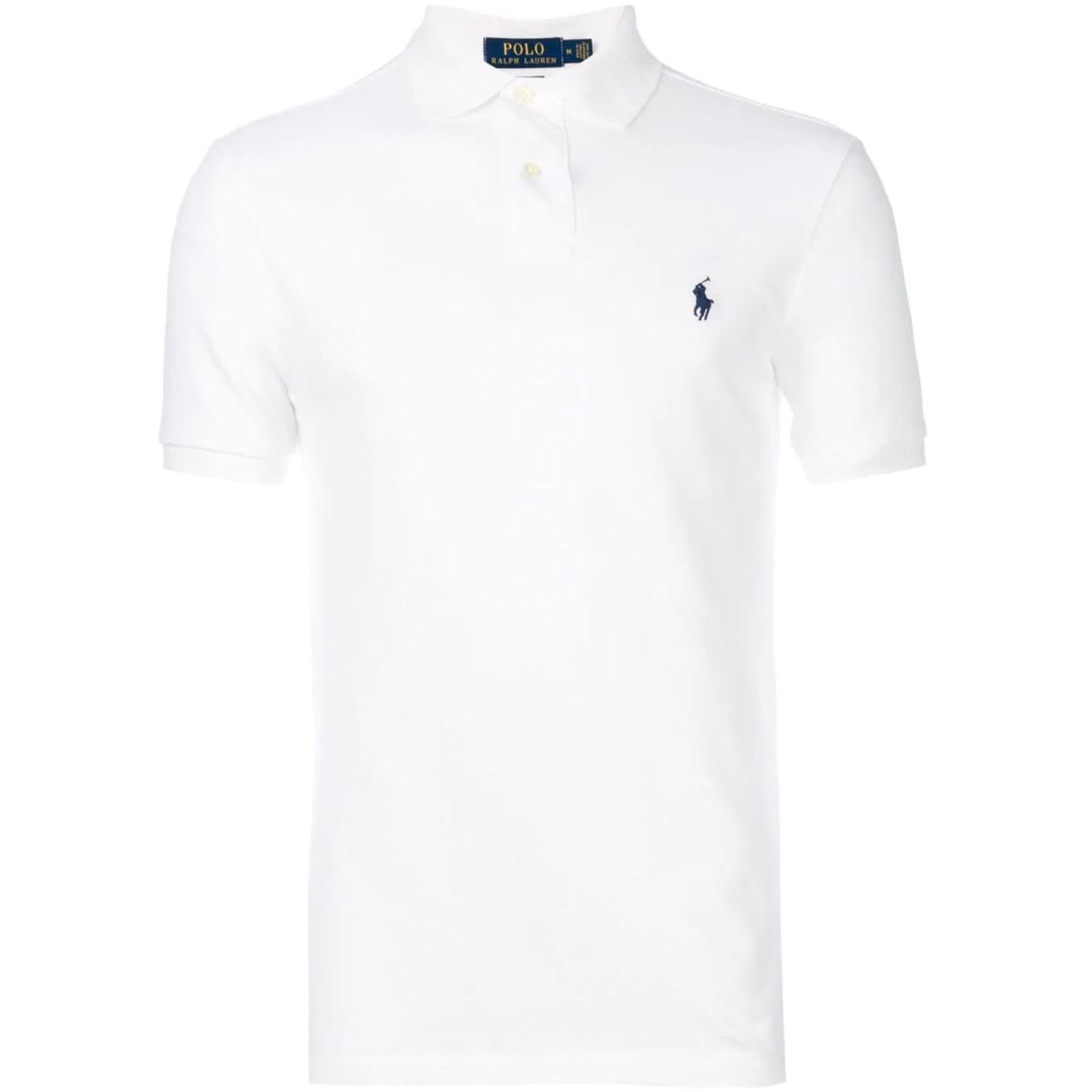 Polo Ralph Lauren Logo-embroidered Polo Shirt in White for Men | Lyst