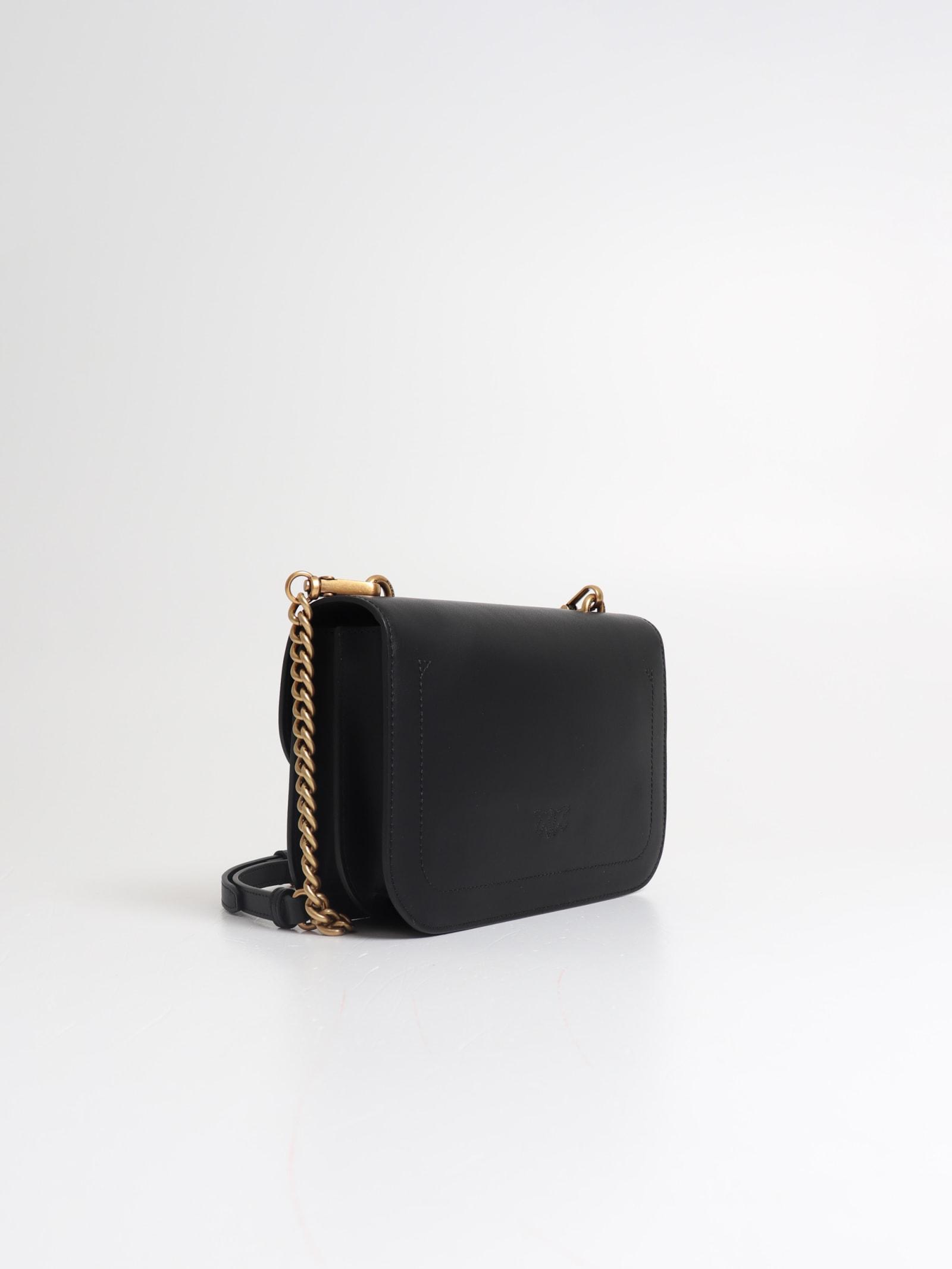 Pinko Leather Love Baby Bell Simply Clutch in Nero (Black) | Lyst