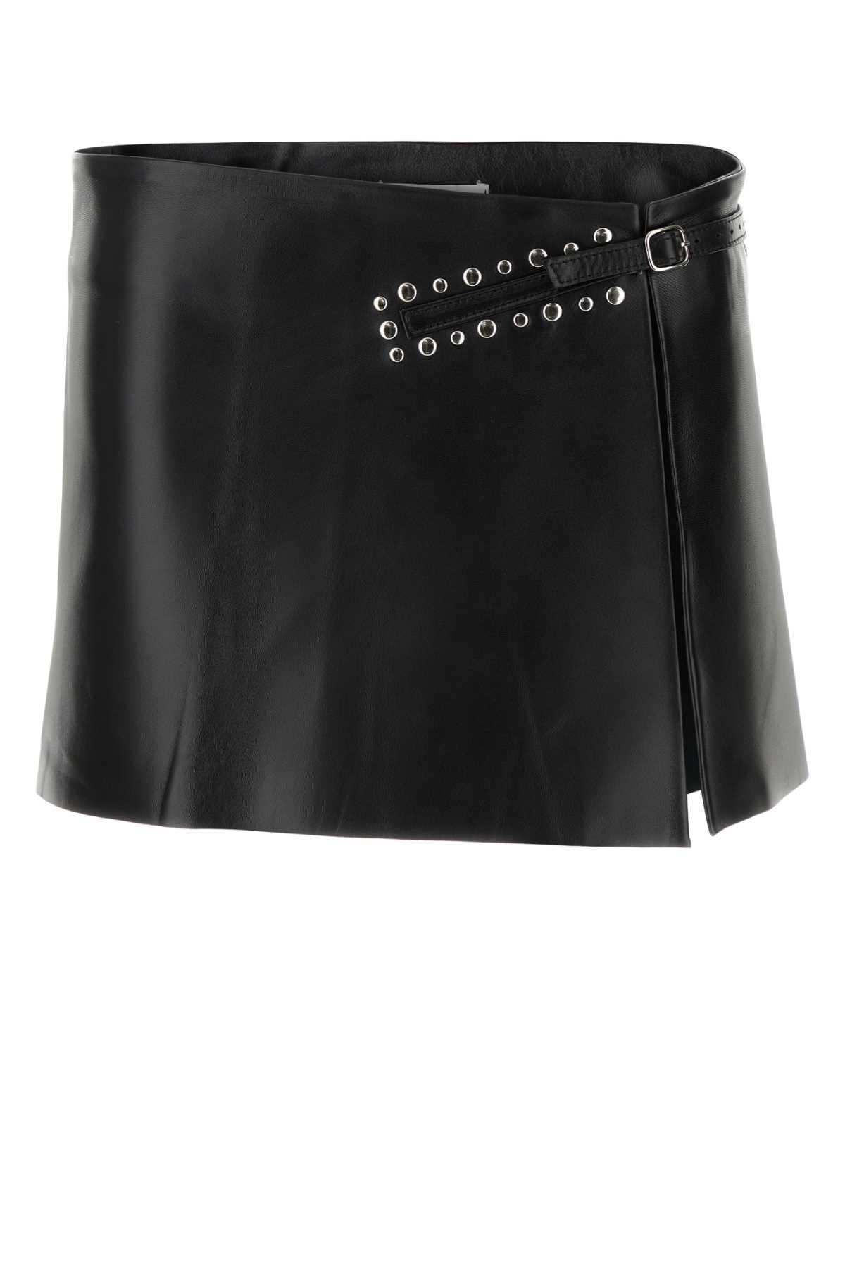 GIMAGUAS Leather Blanca Mini Skirt in Black | Lyst