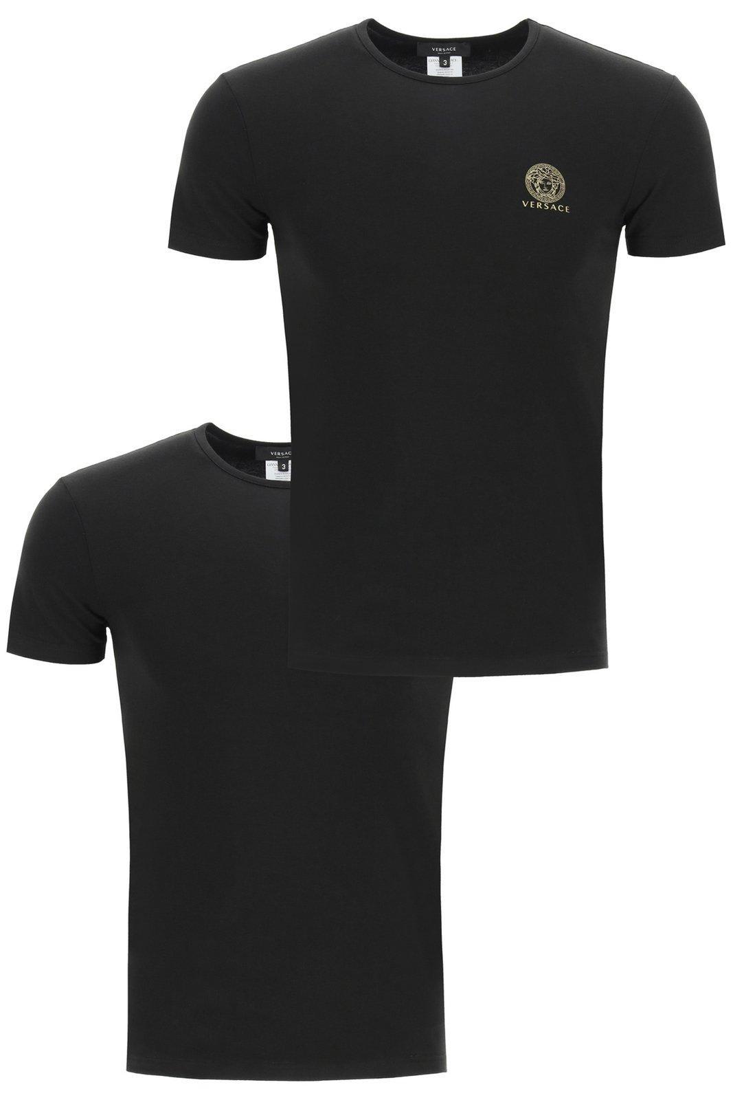 Verbeteren Ontspannend Ambassade Versace Medusa Logo Two-pack T-shirts in Black for Men | Lyst