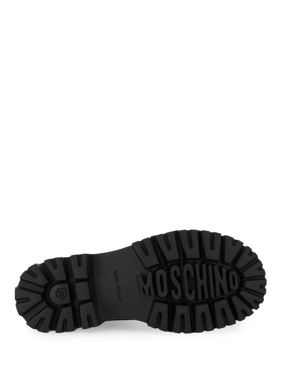 ブーツその他 Moschino Glossy Leather Lace-Up Boot With Sole Moschino Glossy Leather Lace-Up Boot With Sole - Boots