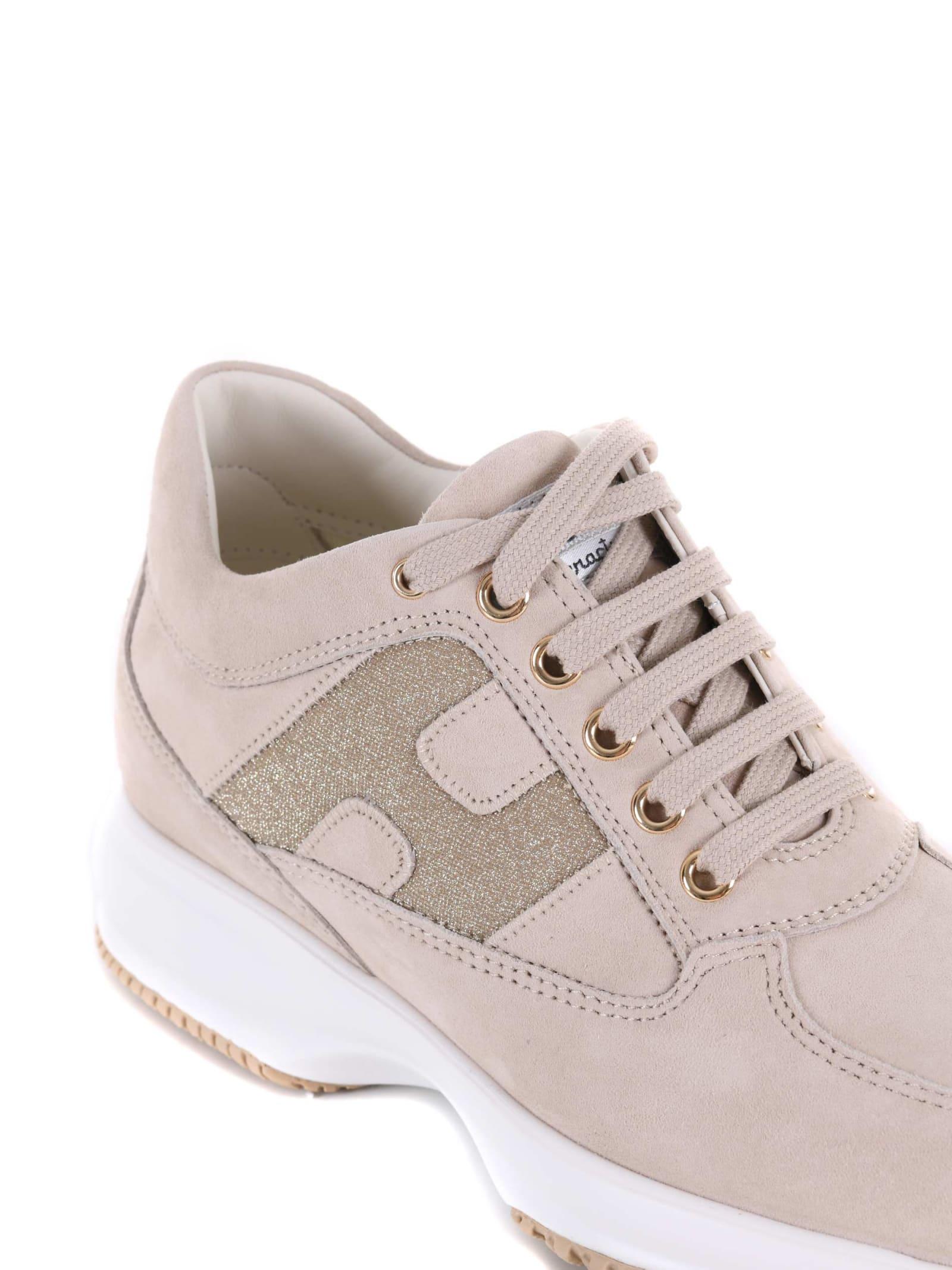 Hogan Leather Sneakers Donna Interactive In Pelle Scamosciata in Beige  (Natural) | Lyst