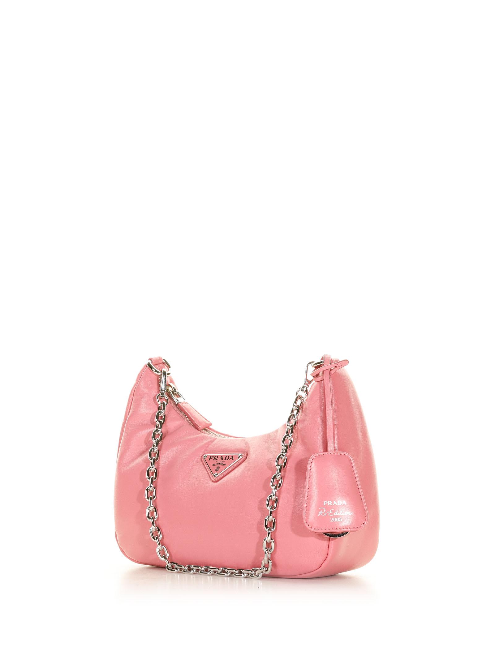 Re-edition 2005 leather handbag Prada Pink in Leather - 32800783