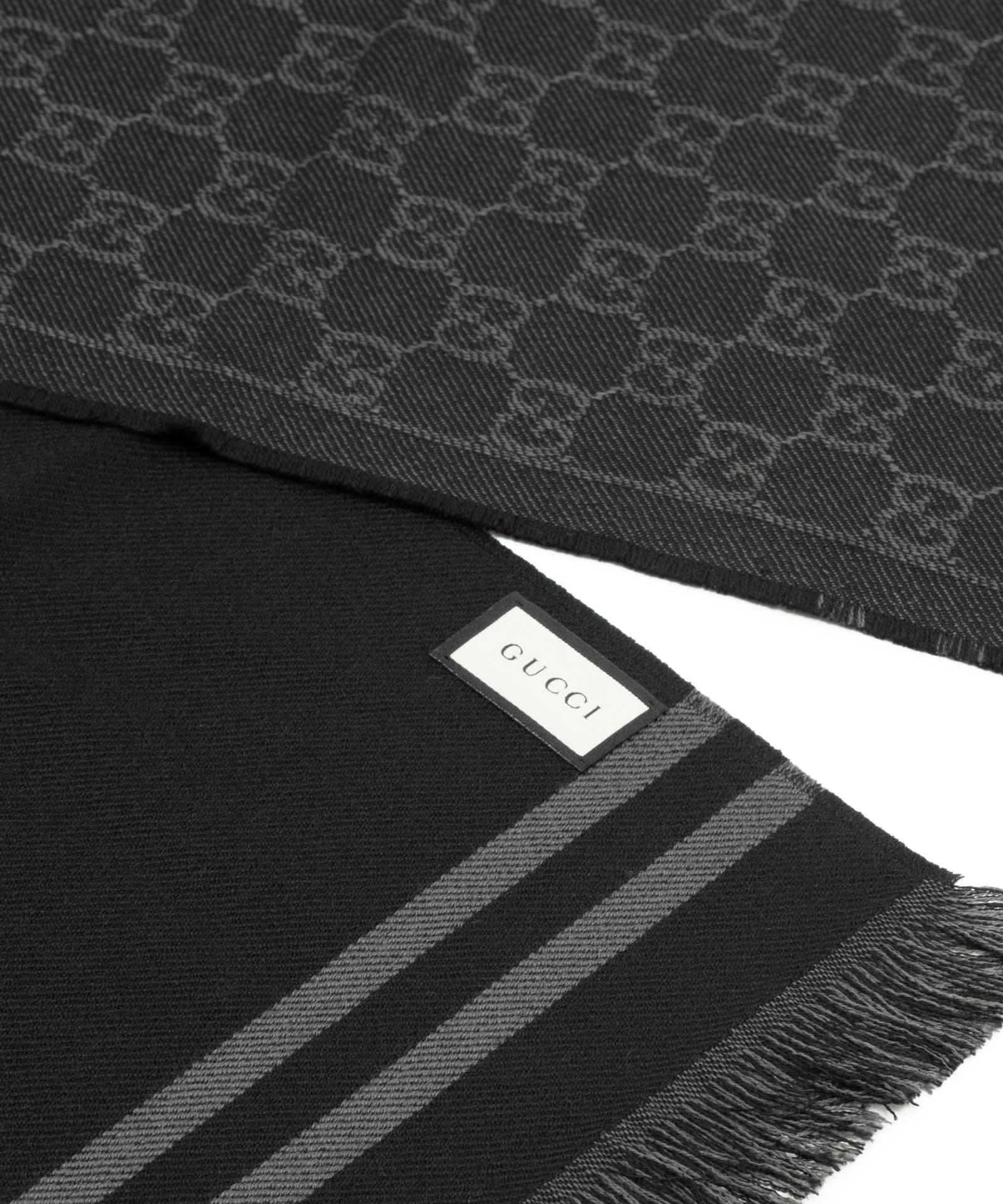 Gucci Wool Wool Scarf in Black for Men | Lyst