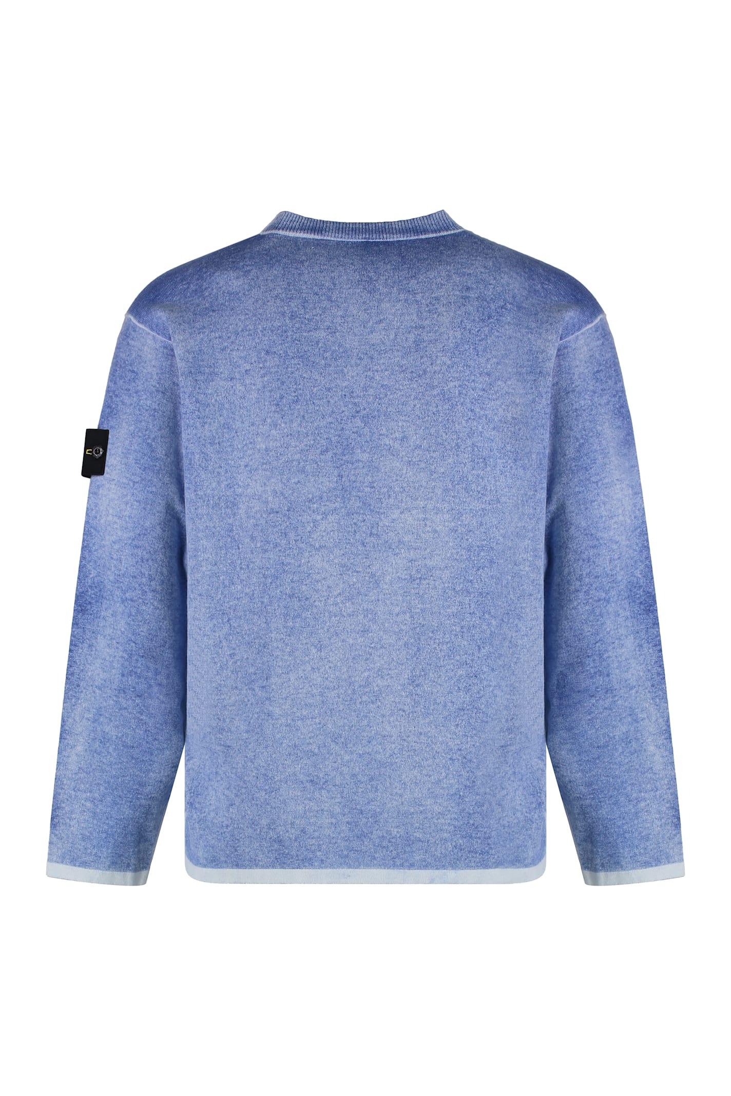 Stone Island Cotton Crew-Neck Sweater in Blue for Men Lyst UK