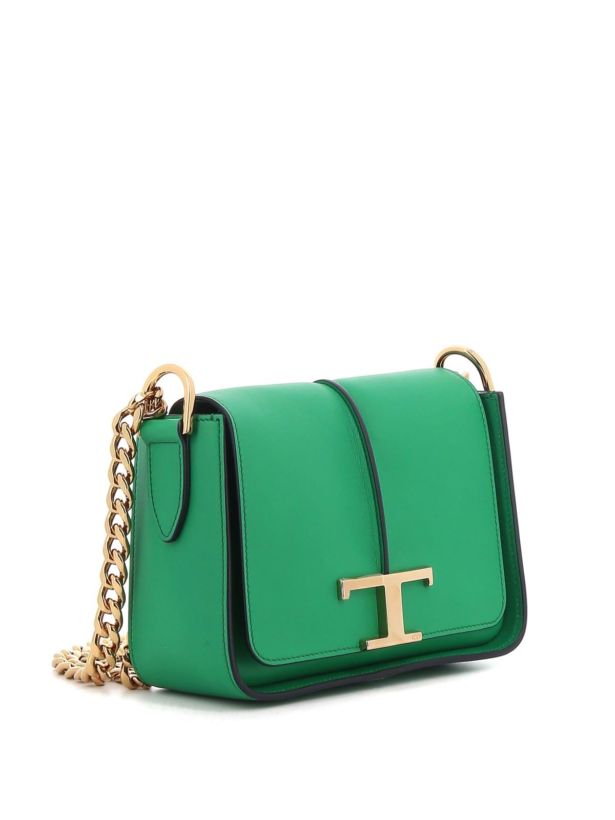 Tod's Timeless Logo Plaque Mini Crossbody Bag in Green | Lyst