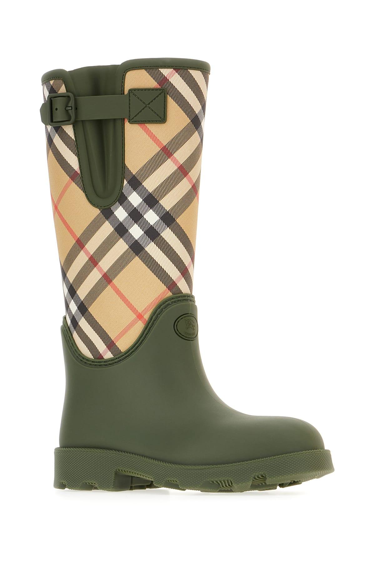 【関税＆送料込み】Burberry Rubber Marsh Stamp High Boots S Rubber Marsh Stamp High Boots​ in Black - Women | Burberry