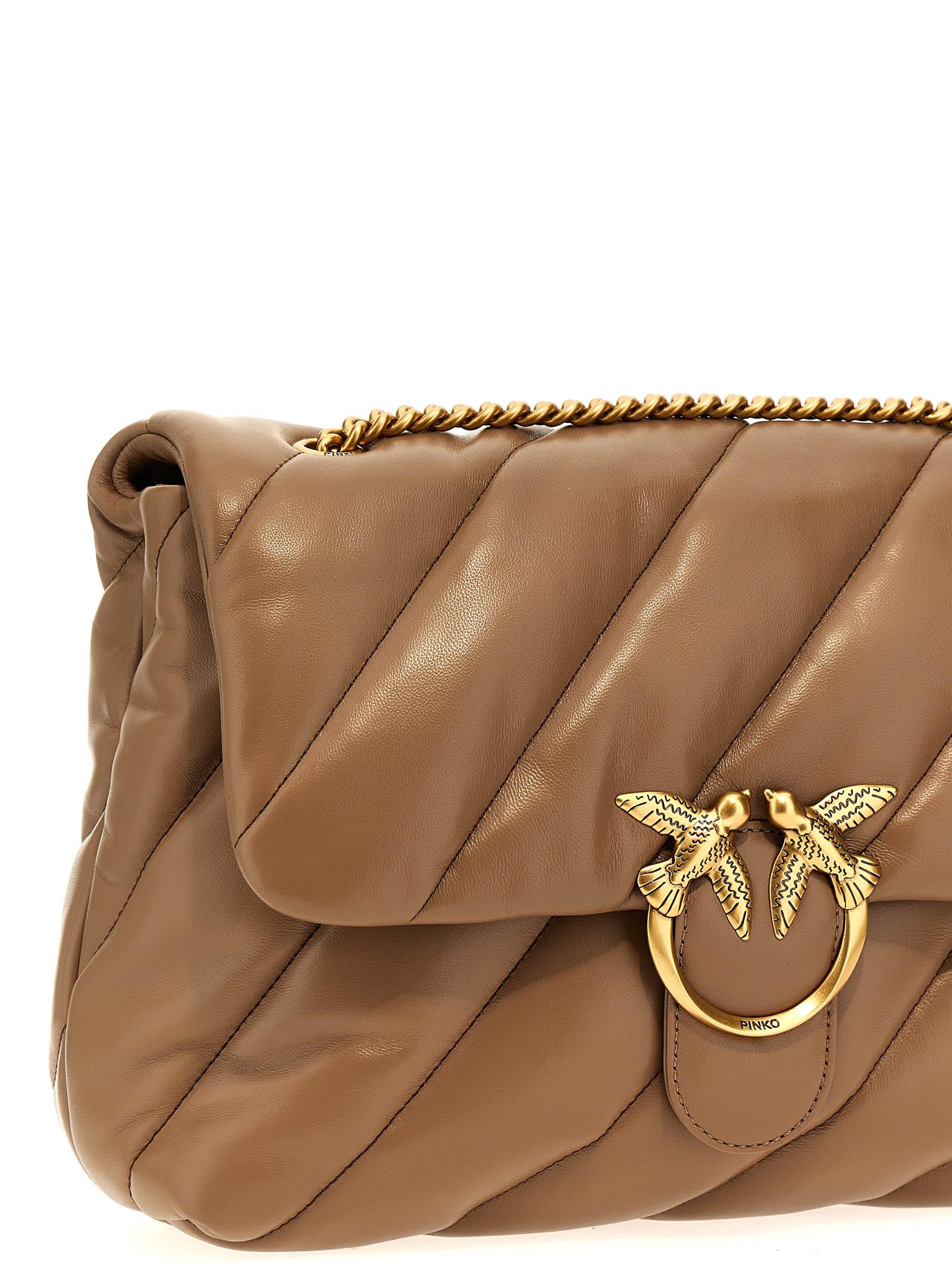 Pinko Big Love Bag Puff Maxi Quilt Crossbody Bags in Brown Lyst
