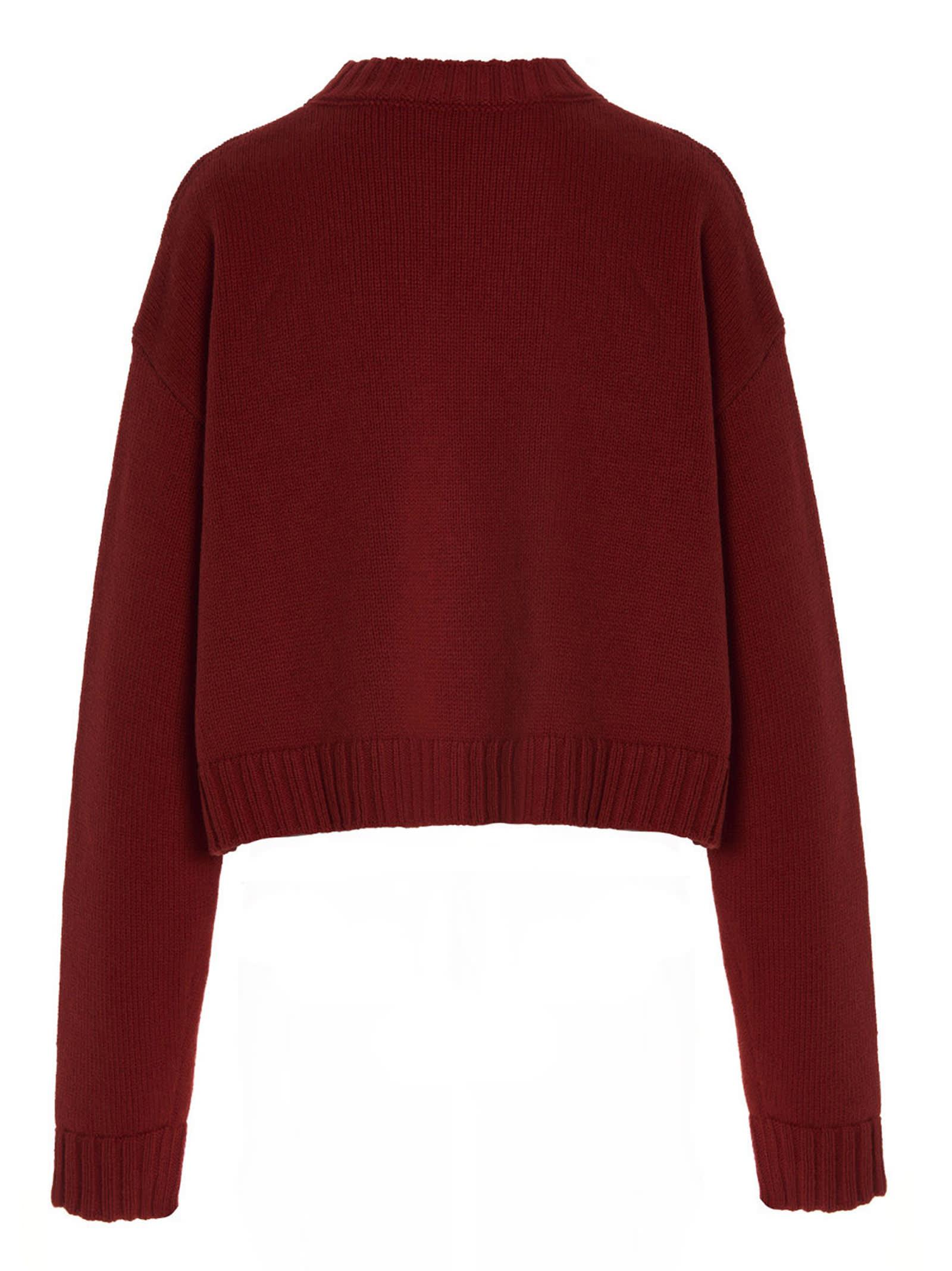 Womens Clothing Jumpers and knitwear Jumpers Philosophy Di Lorenzo Serafini Wool Logo Debossed Cropped Sweater in Green 