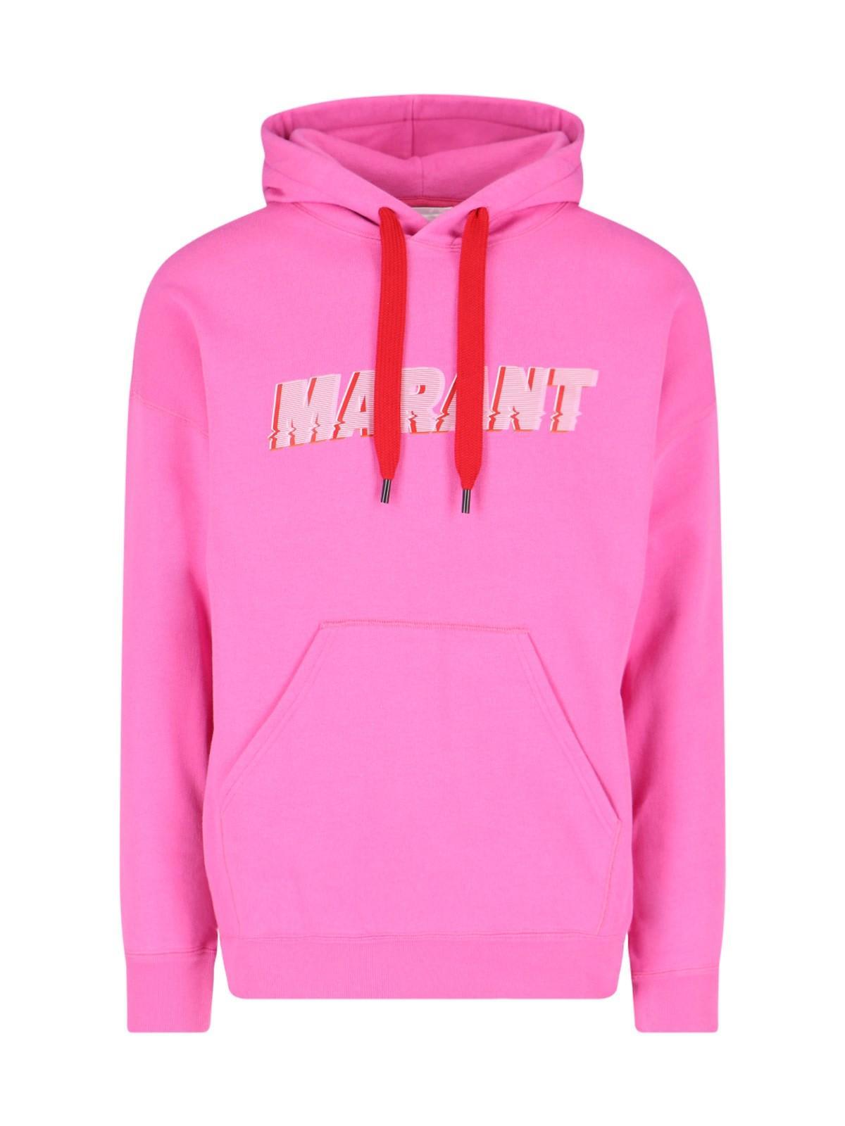 Isabel Marant Logo Hoodie in Pink for Men | Lyst