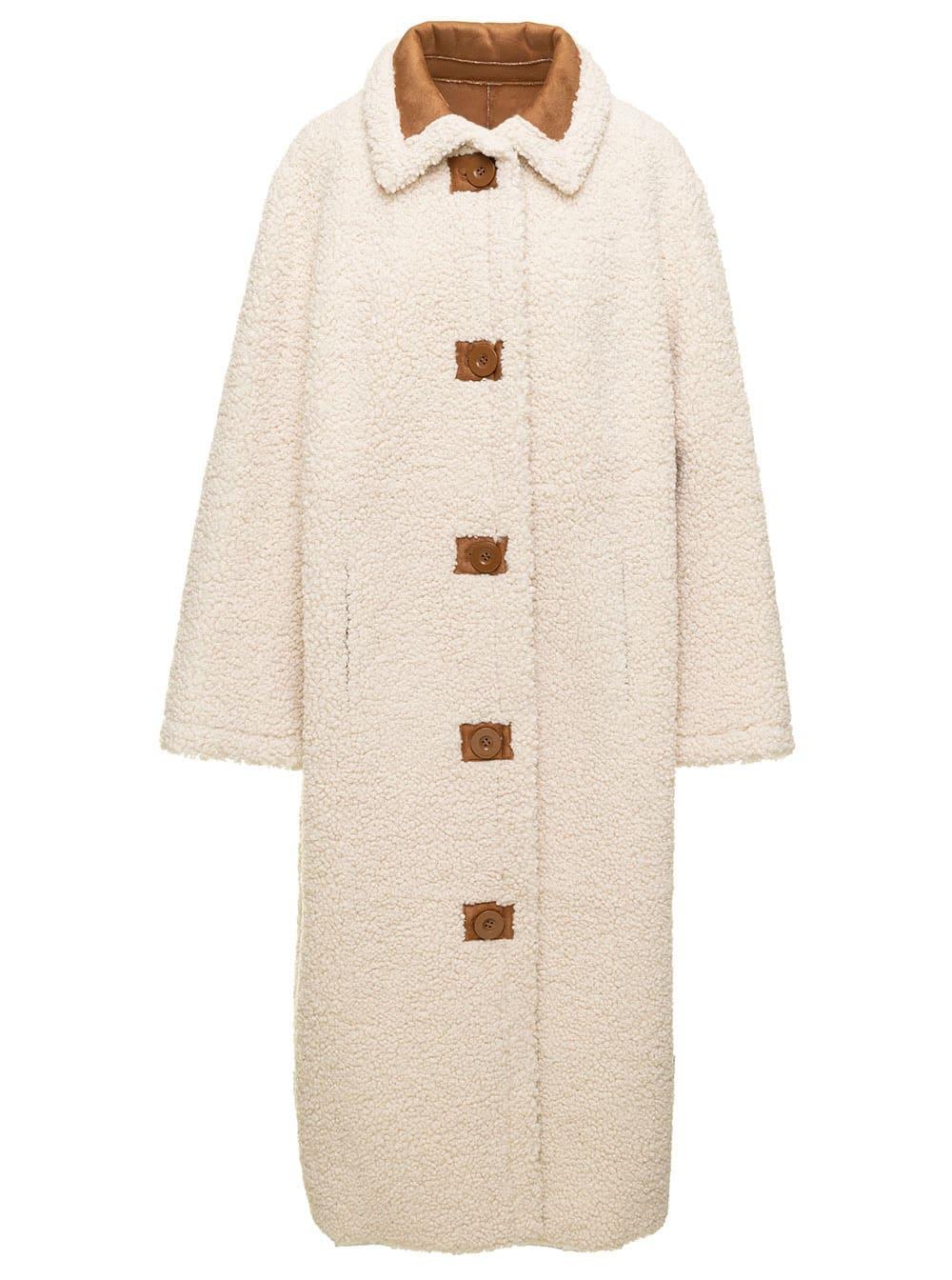 Stand Studio Kenca Reversible Shearling Coat in Natural Lyst