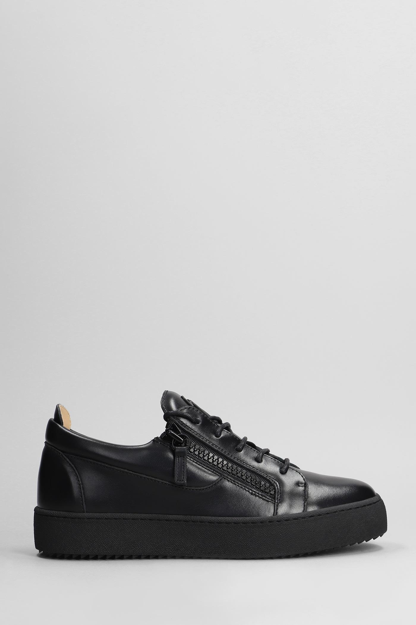 Black zanotti sneakers best sale
