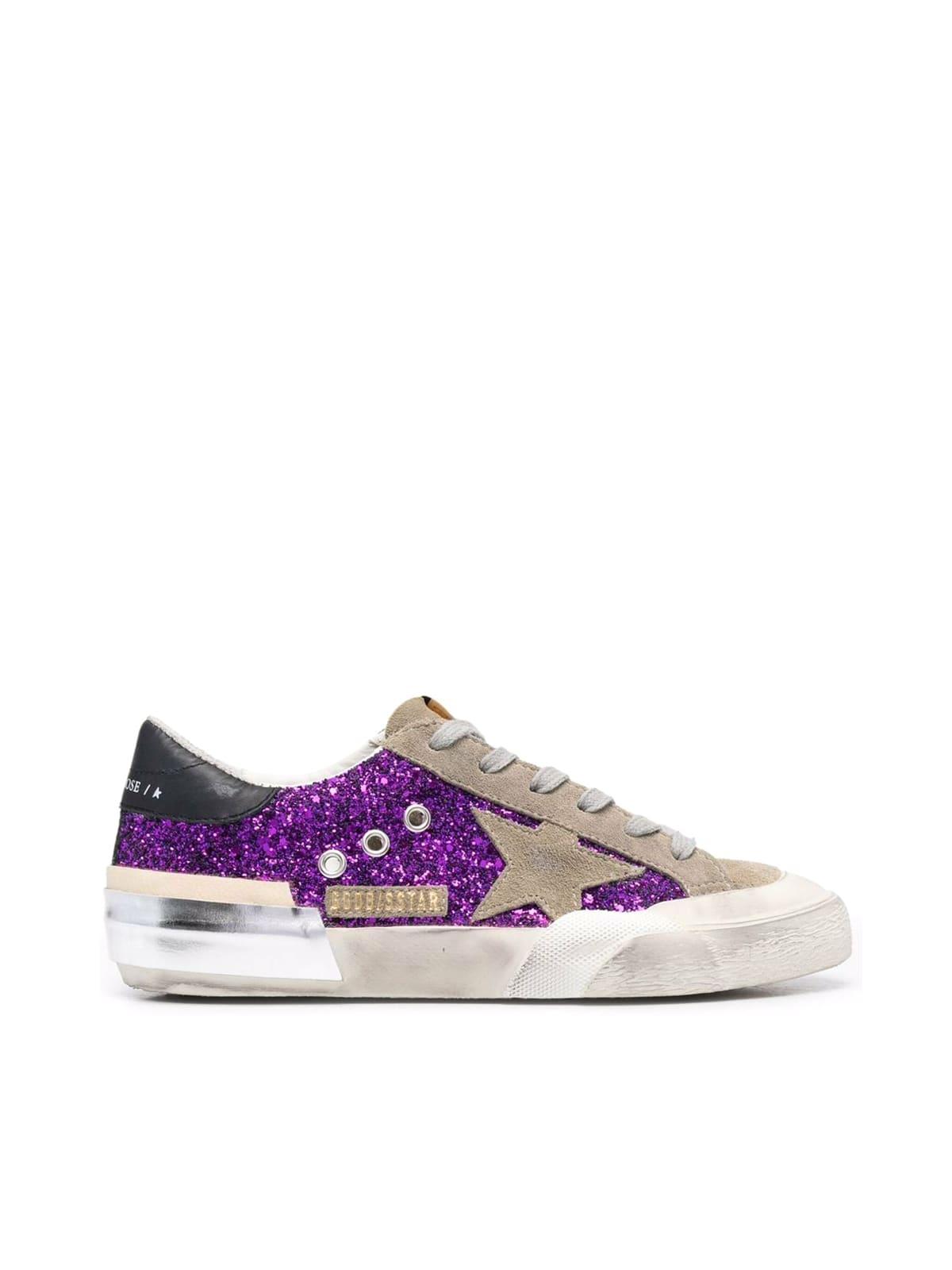 Golden Goose Super-star Glitter Upper Suede Toe And Star Leather Heel  Multifoxing in Purple | Lyst