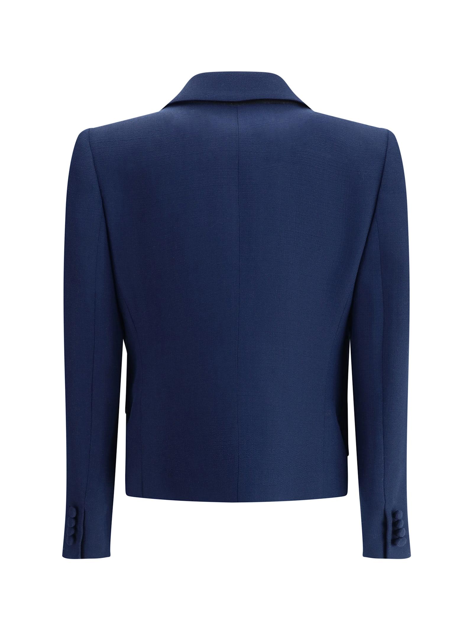 【VIP価格】VALENTINO Single-breasted Blazer with bow Valentino Single-Breasted Blazer With Bow in Blue | Lyst