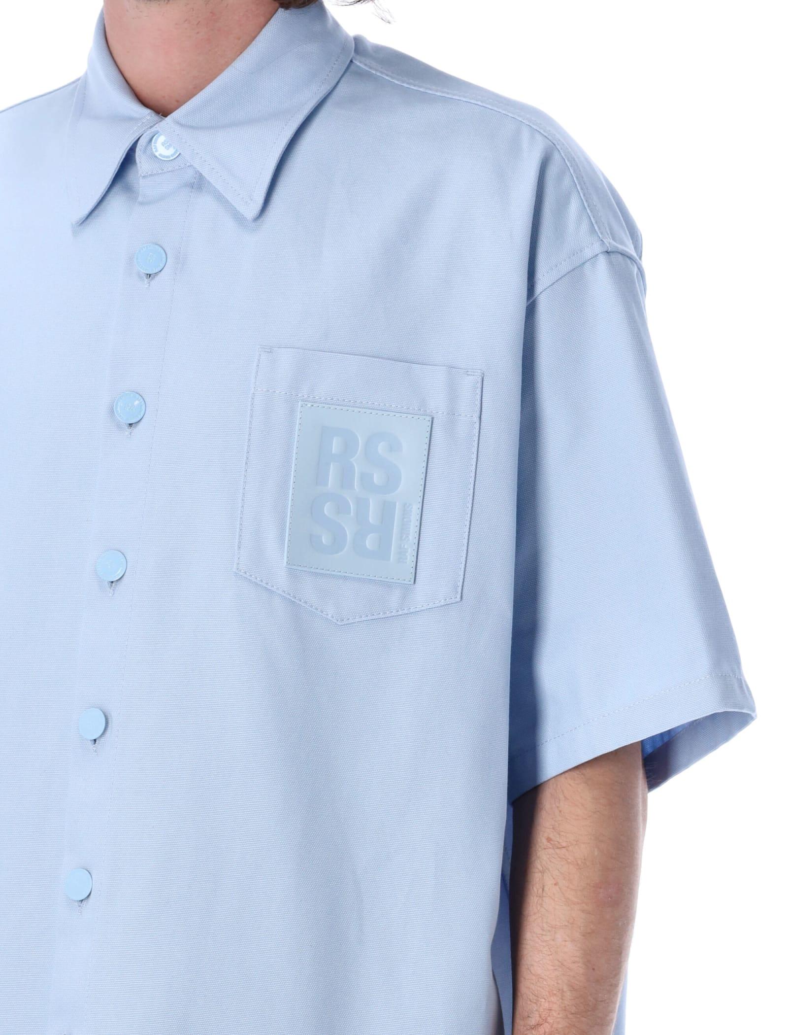 Raf Simons Men's Blue Oversized Short Sleeve Denim Shirt