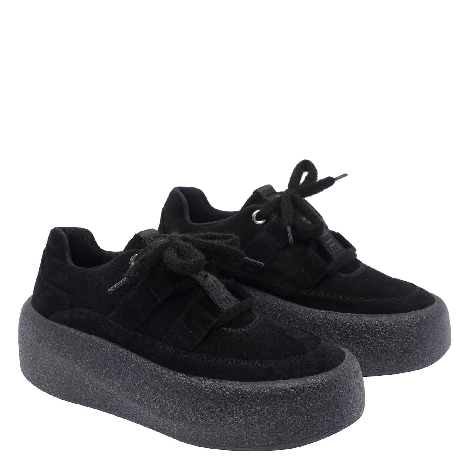 スニーカー Vic Matie Black Wedge Sole Sneakers With Textured Upper Vic Matié Black Wedge Sole With Textured Upper | THE LIST