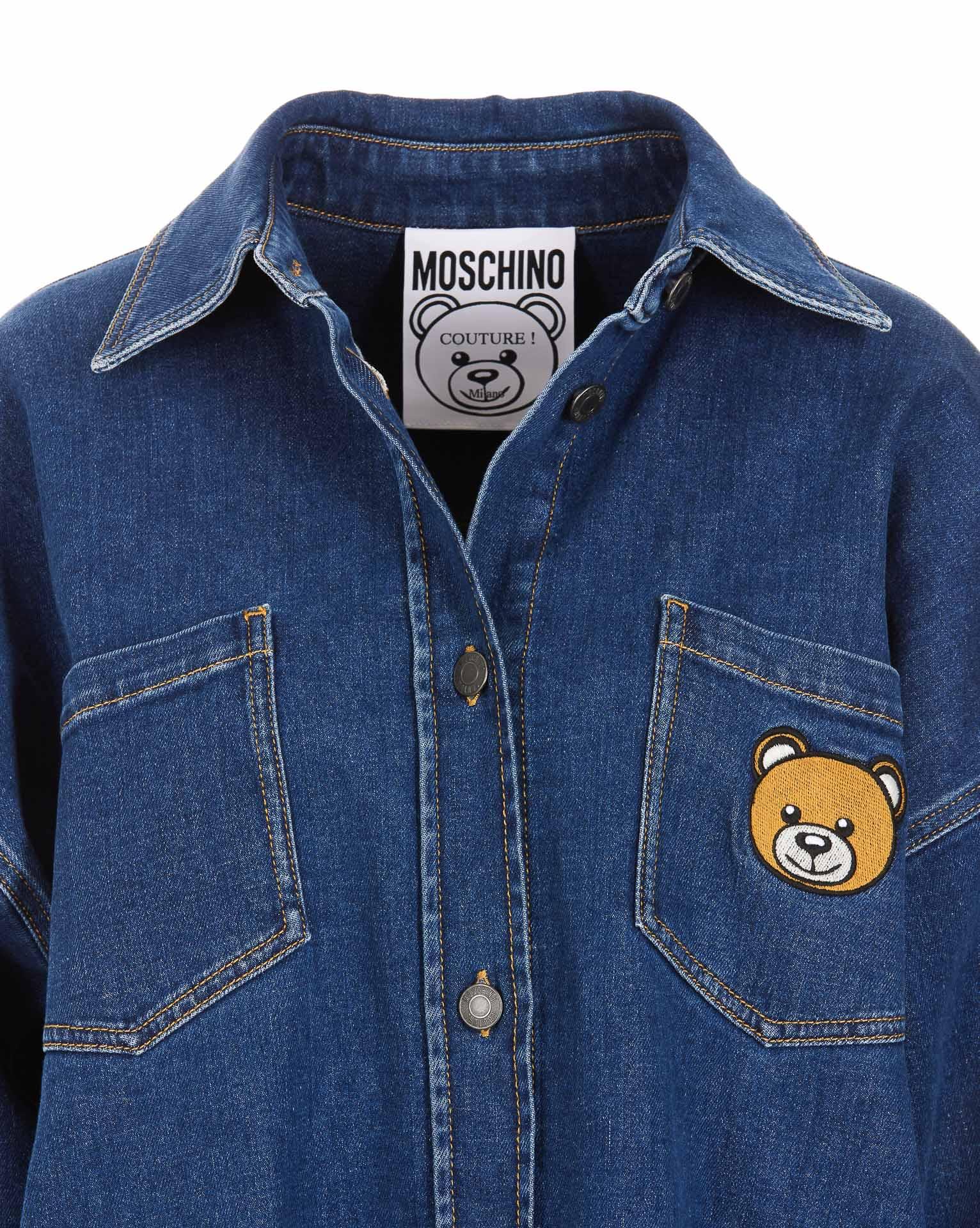 Moschino Teddy Bear Denim Shirt in Blue | Lyst