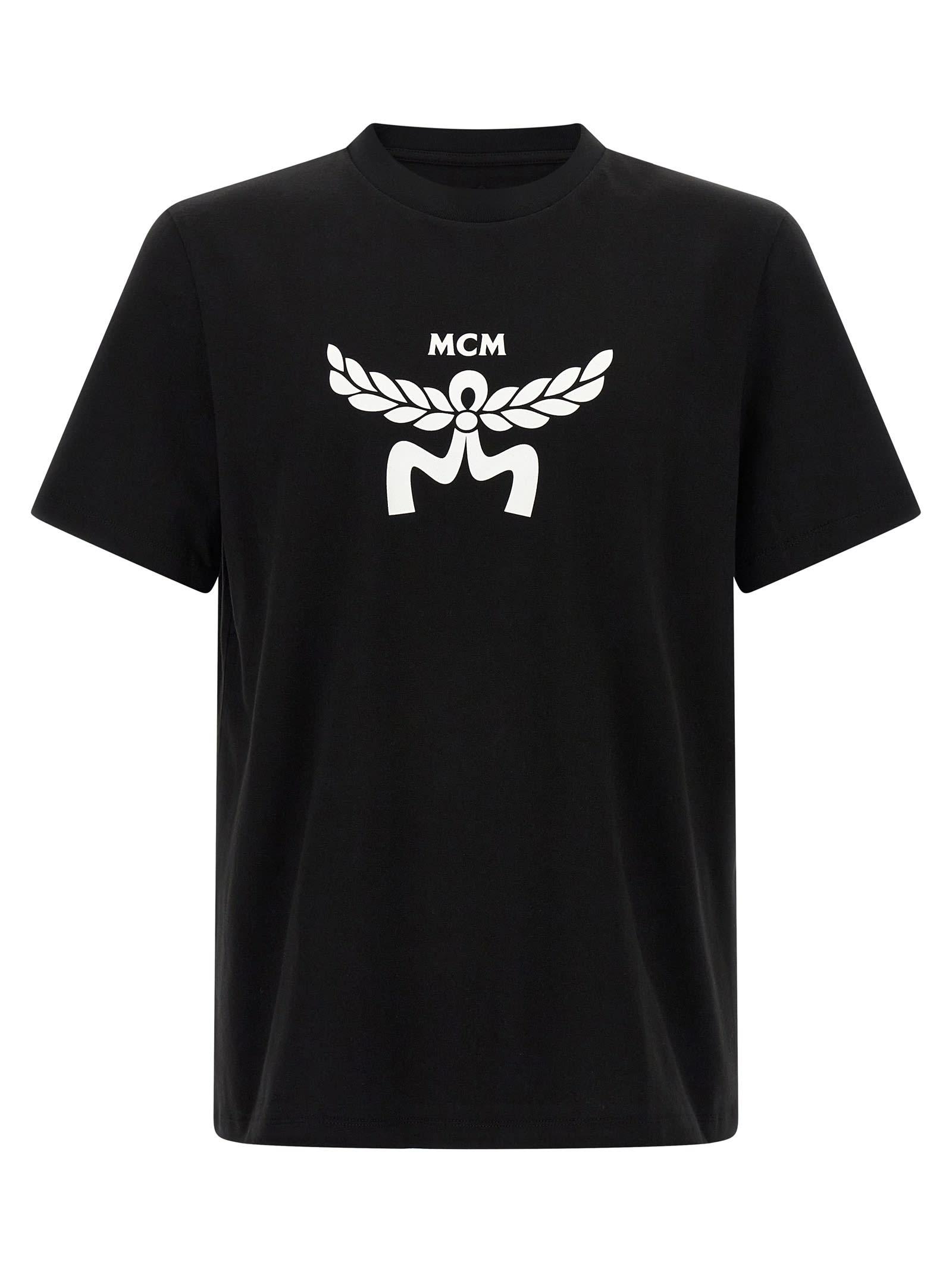 Tシャツ・カットソー MCM Men T Shirts MHTESBC01 WT White XX-Large Laurel Logo Print T-Shirt in Organic Cotton White