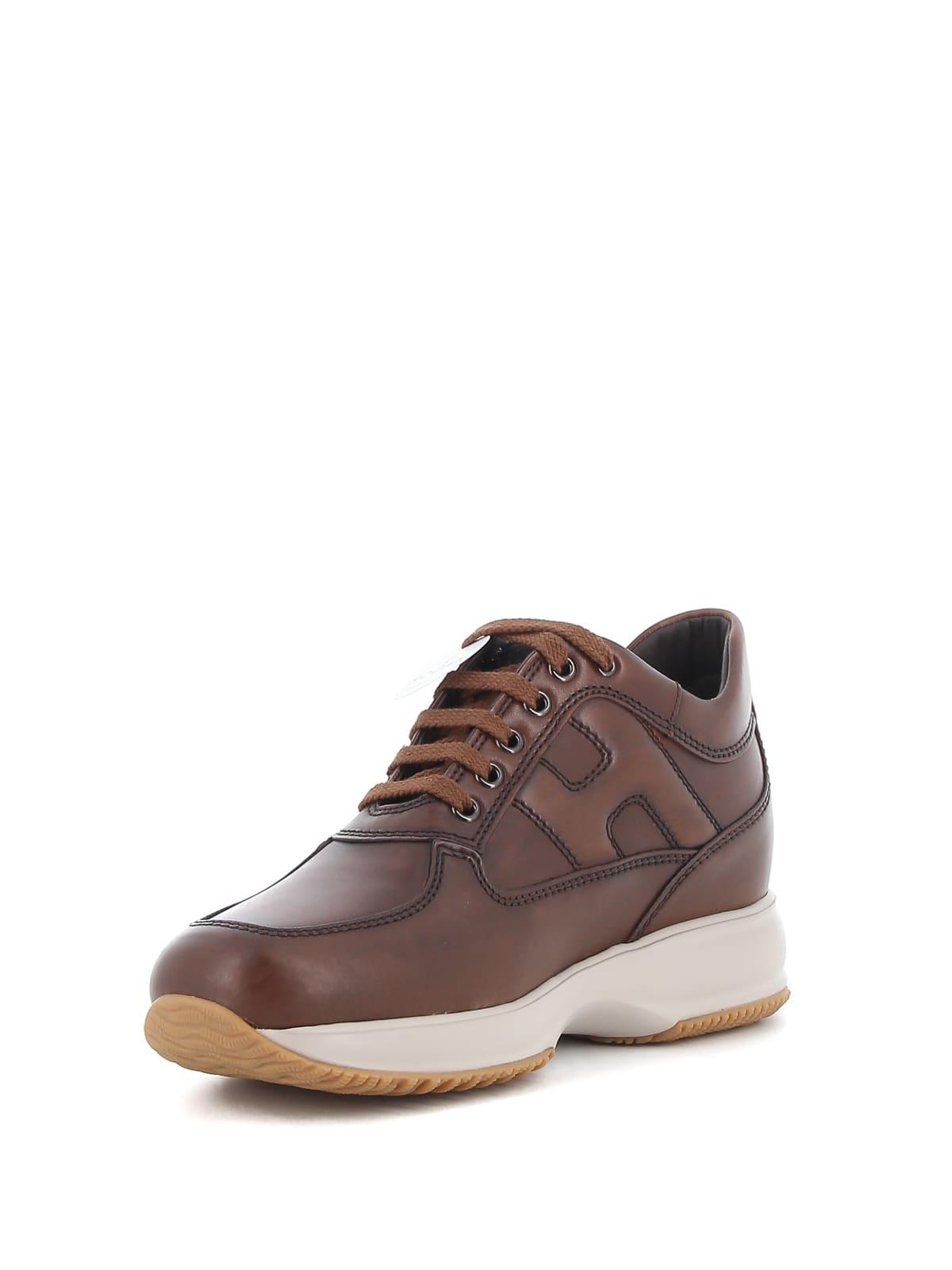 Hogan Leather Trainers in Brown for Men - Save 9% | Lyst