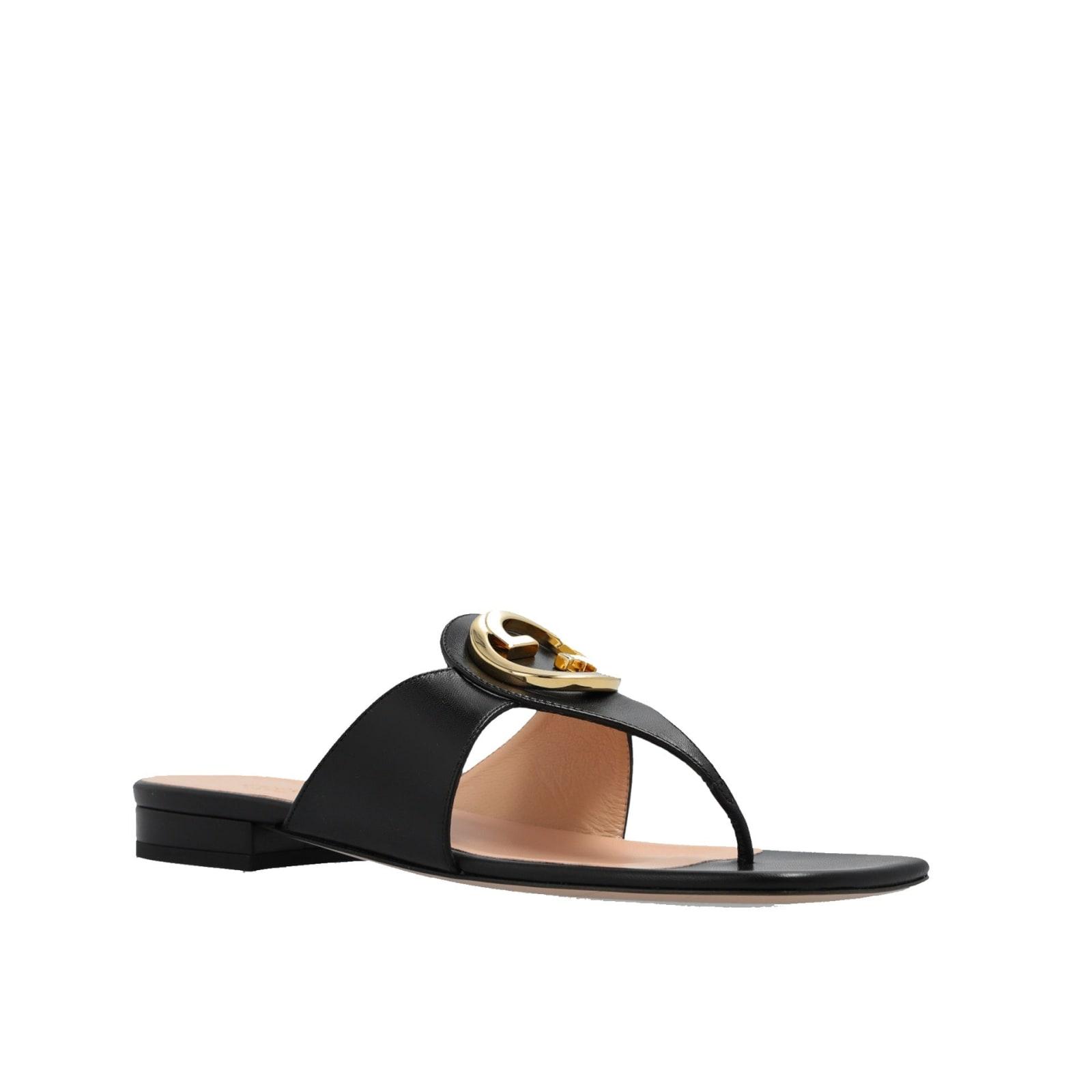 Gucci Blondie Leather Sandal in Black Lyst