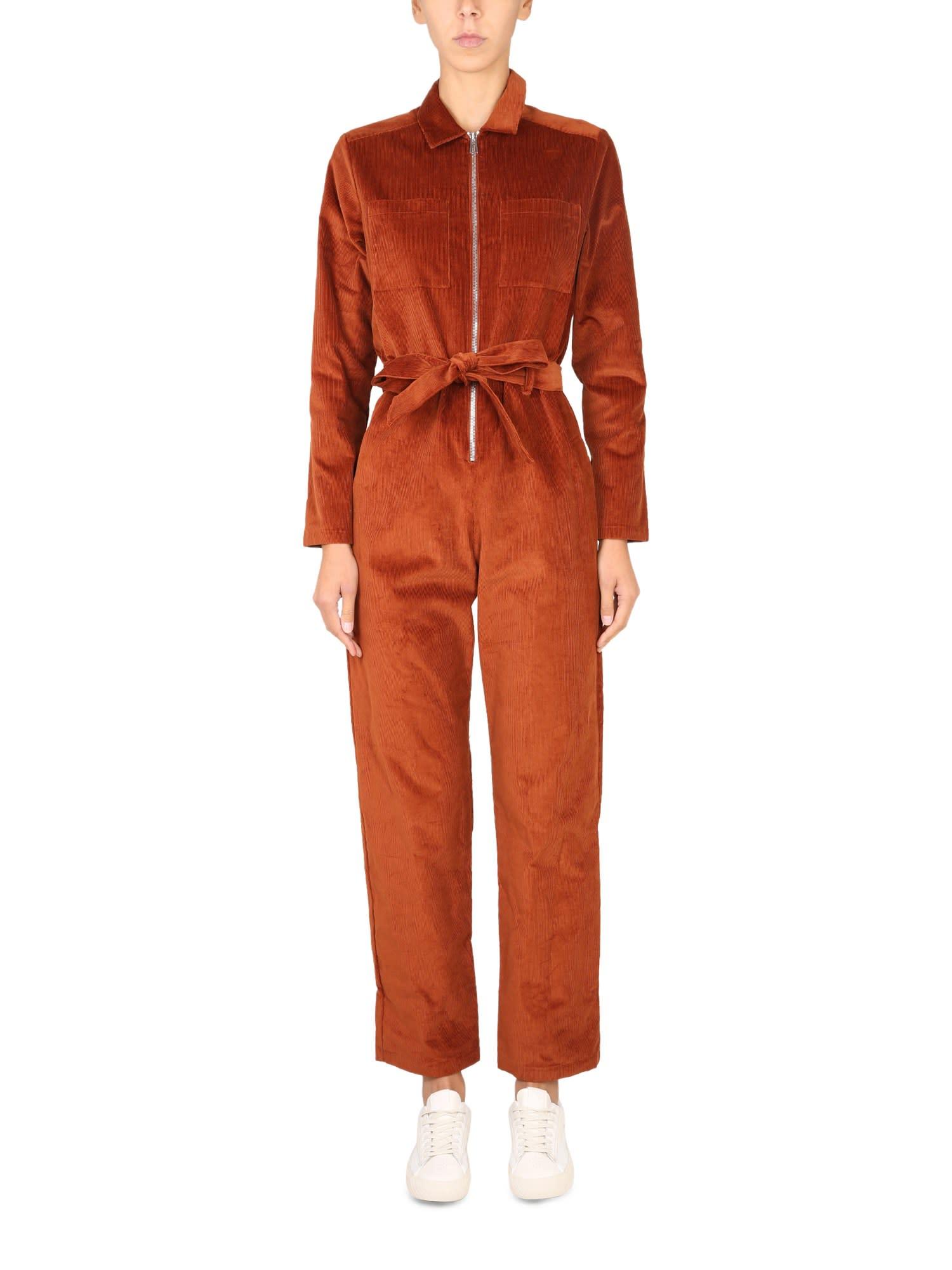 PS by Paul Smith Corduroy Jumpsuit in Orange | Lyst