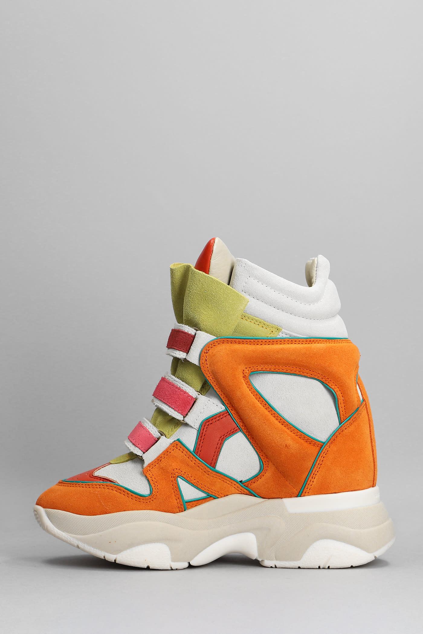 Isabel Marant Balskee Sneakers In Orange Suede And Leather | Lyst