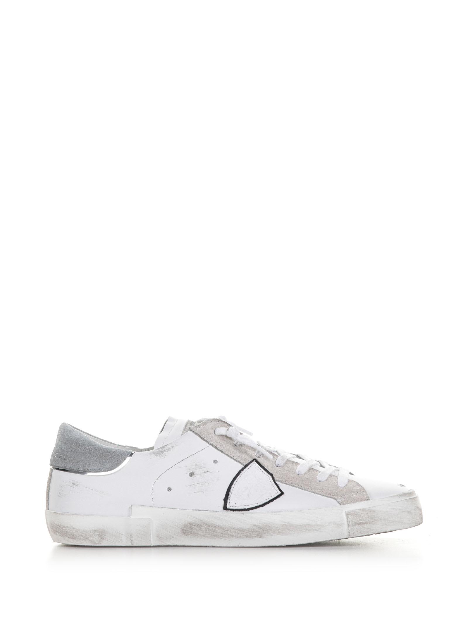Philippe Model Prsx Sneaker With Gray Heel in White for Men | Lyst