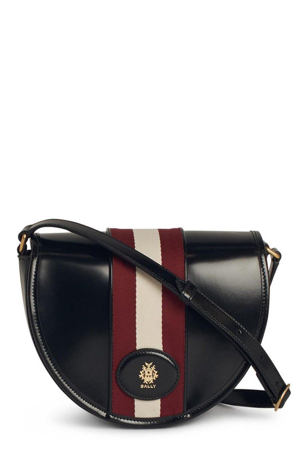 Bally Logo Printed Shoulder Bag in Black | Lyst