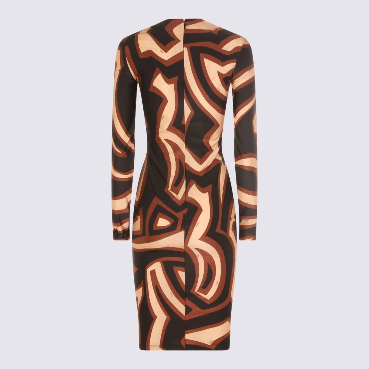 pucci brown dress Pucci - Labirinto Print A line Dress - Size: 42 - Black Gold