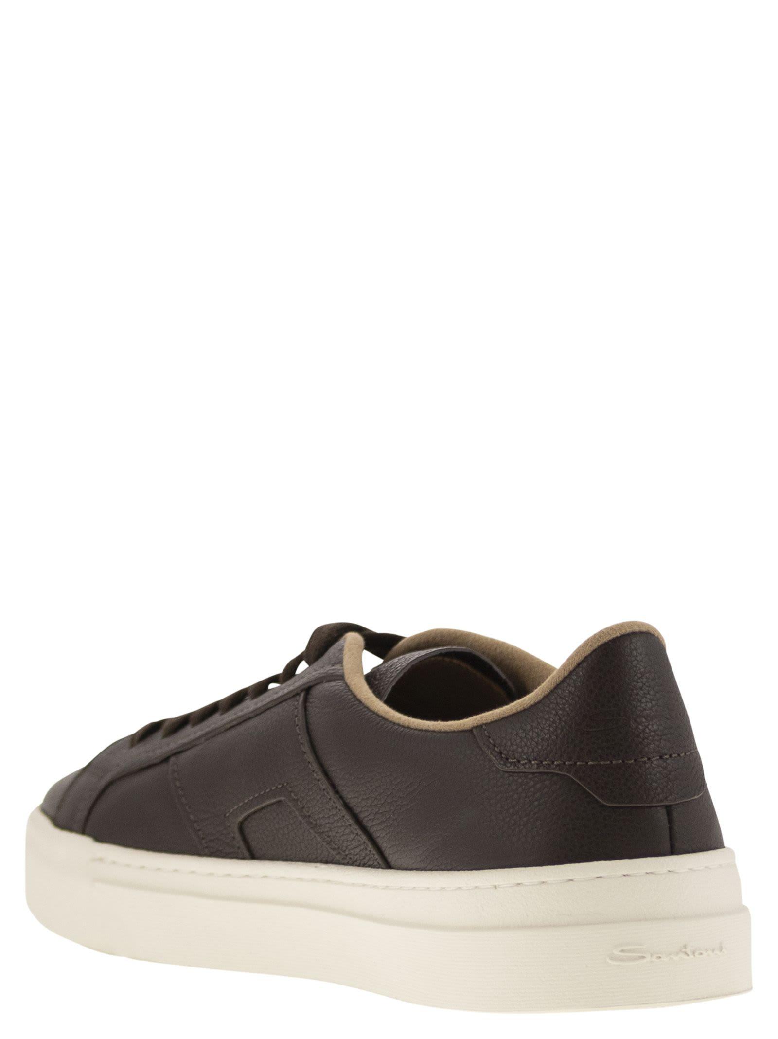 スニーカー SANTONI Tumbled leather Double Buckle trainer Santoni Tumbled Leather Double Buckle Trainer for Men | Lyst