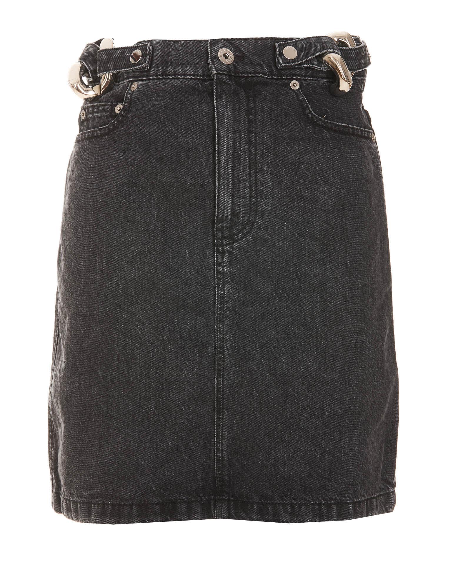 JW Anderson Chain Denim Skirt in Black | Lyst