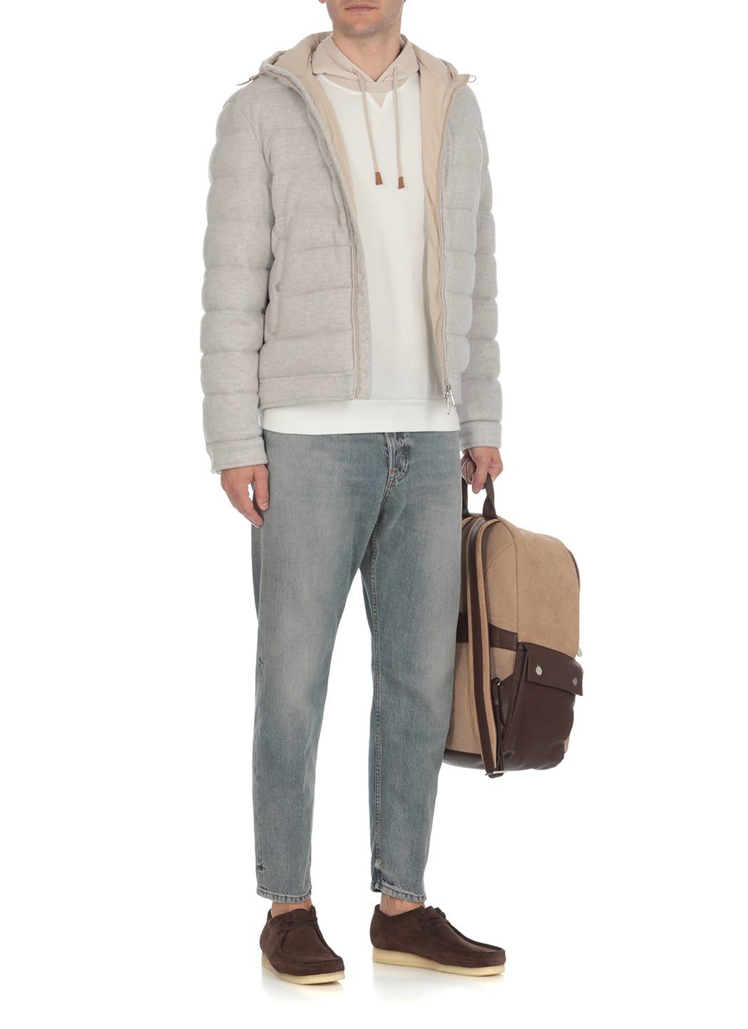 Eleventy Wool And Cashmere Down Jacket in Gray for Men Lyst