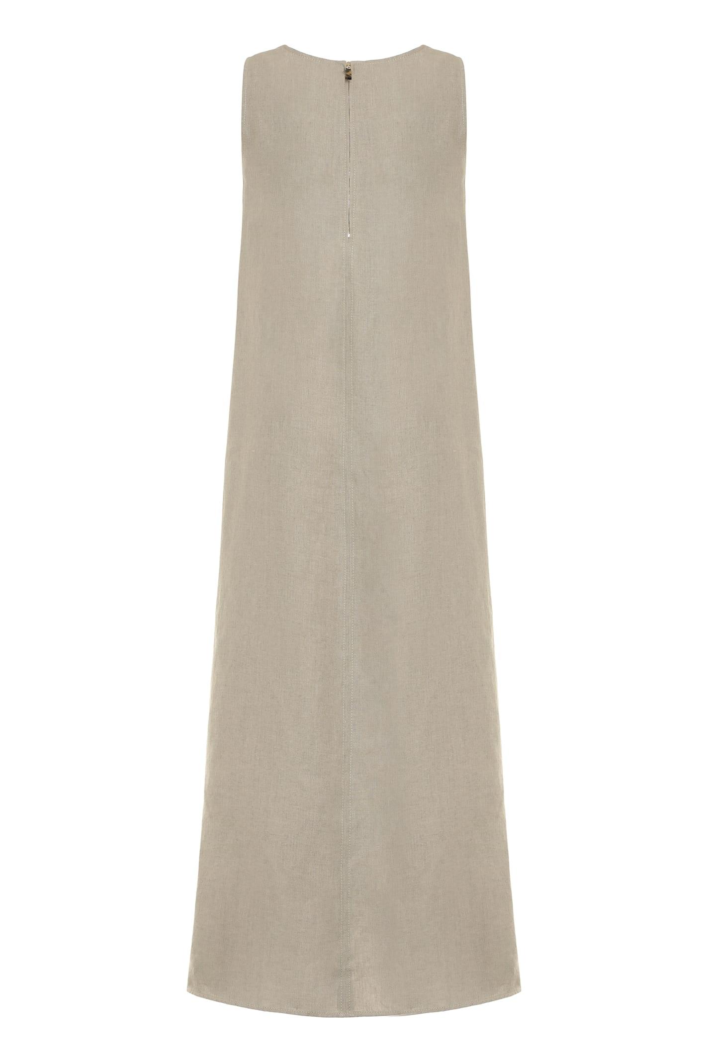 Max Mara Simeone Linen Dress in Natural | Lyst