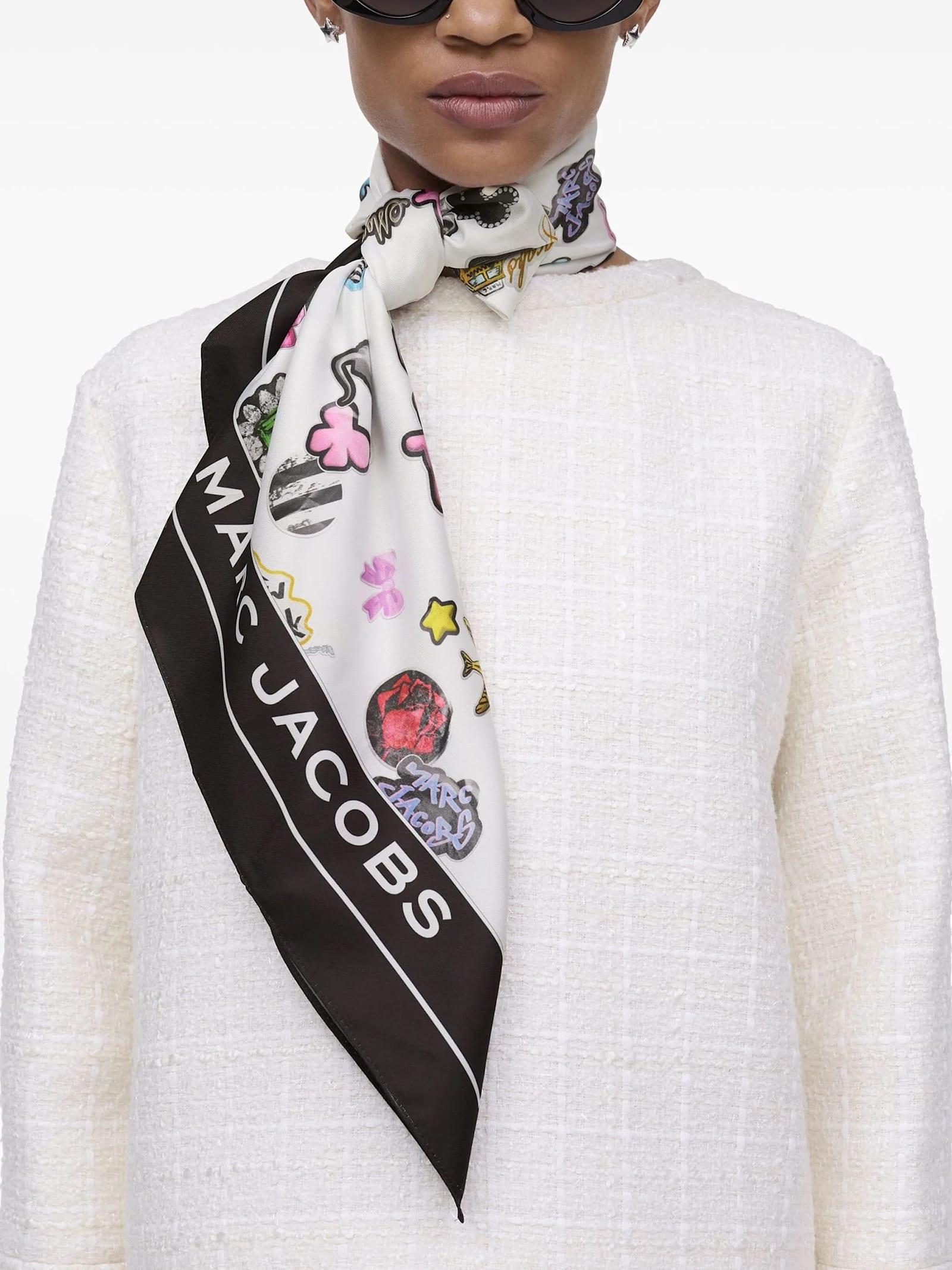 Marc Jacobs Sticker-Print Scarf in Black | Lyst