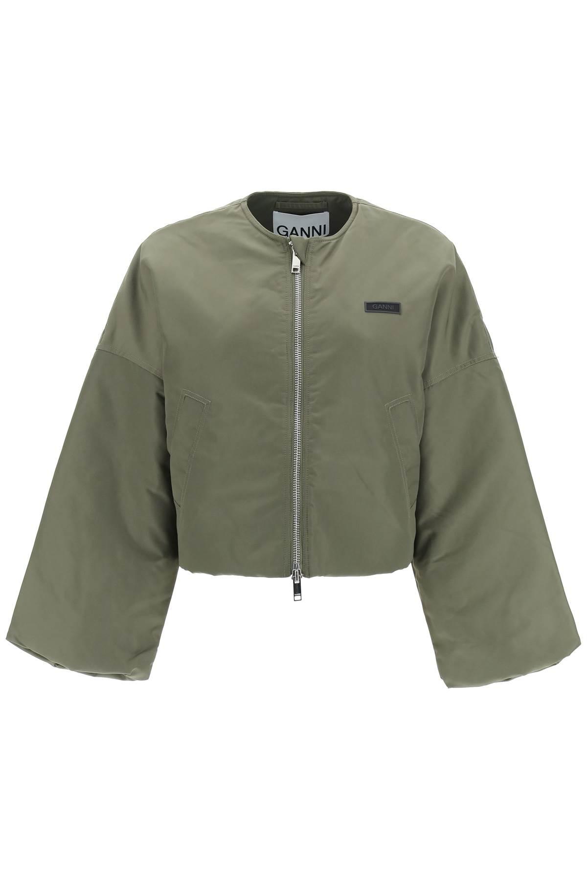 Cropped Bomber in Green | Lyst