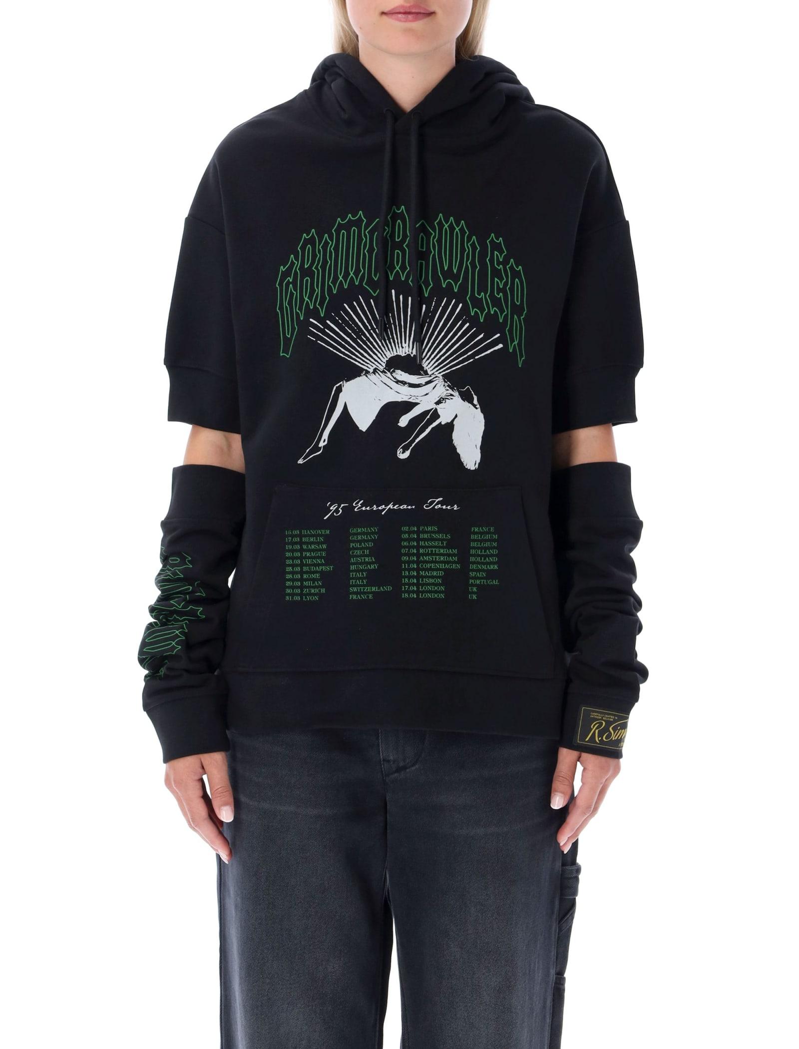 Raf Simons Grimcrawler Seperate Sleeves Hoodie in Black